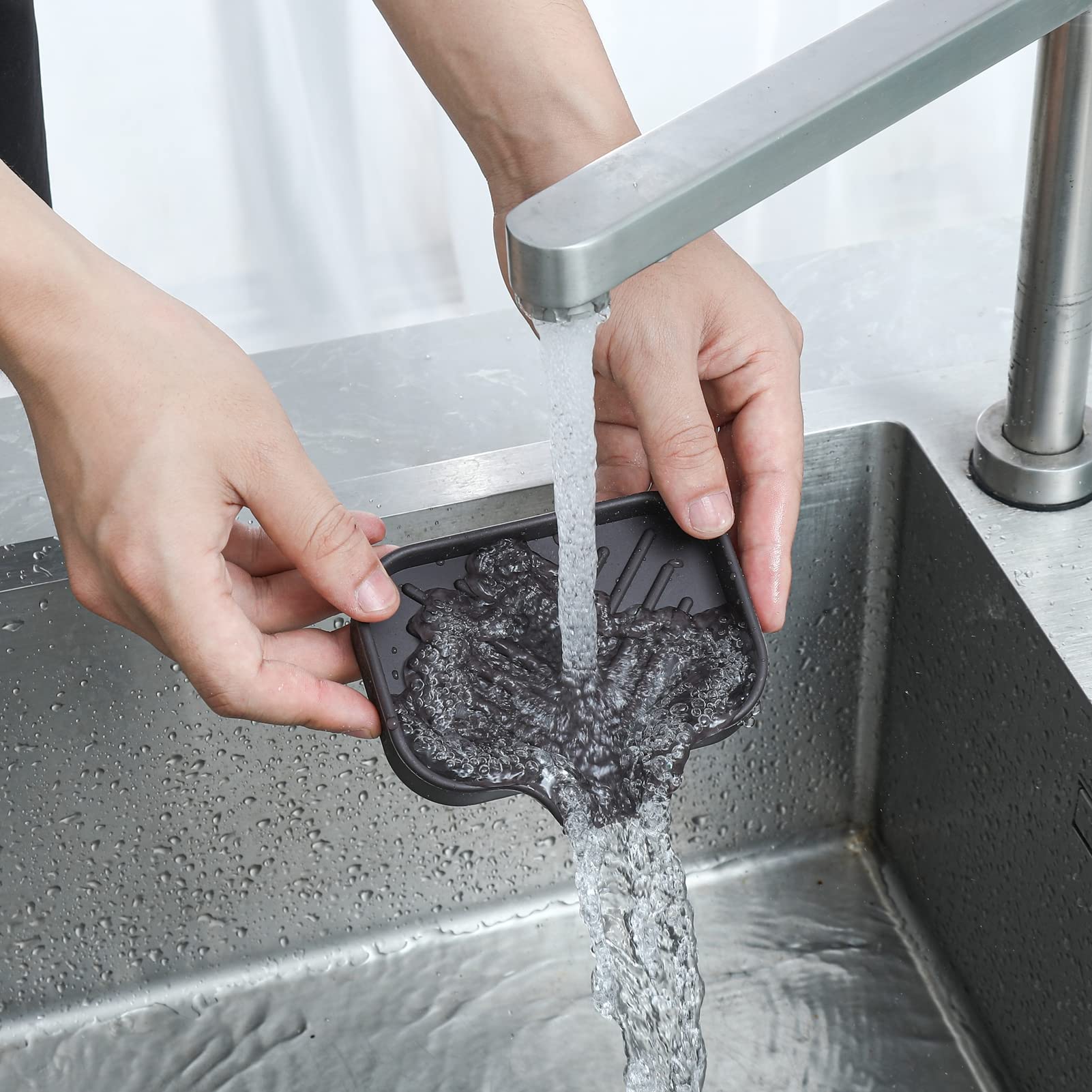 Silicone Soap Dish with Drain Spout