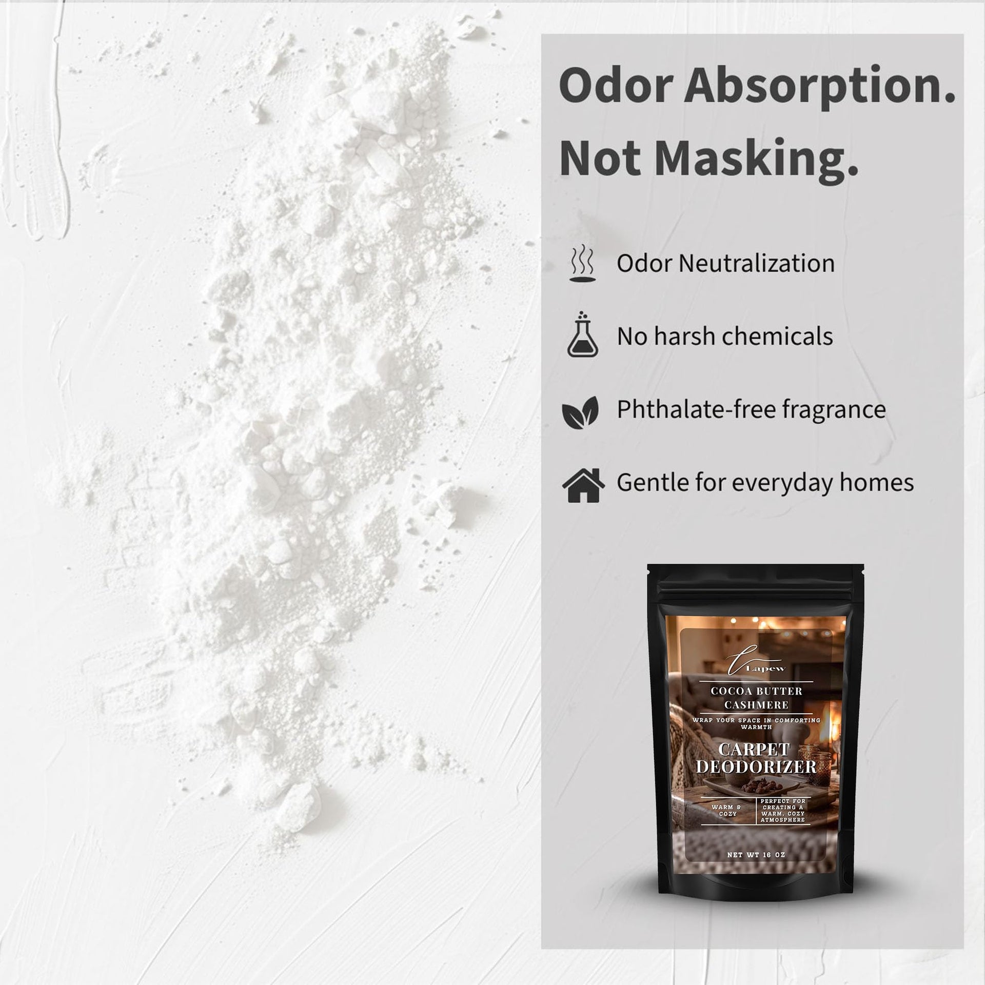 Cocoa Butter Cashmere Carpet Deodorizer Powder (16 Ounce)