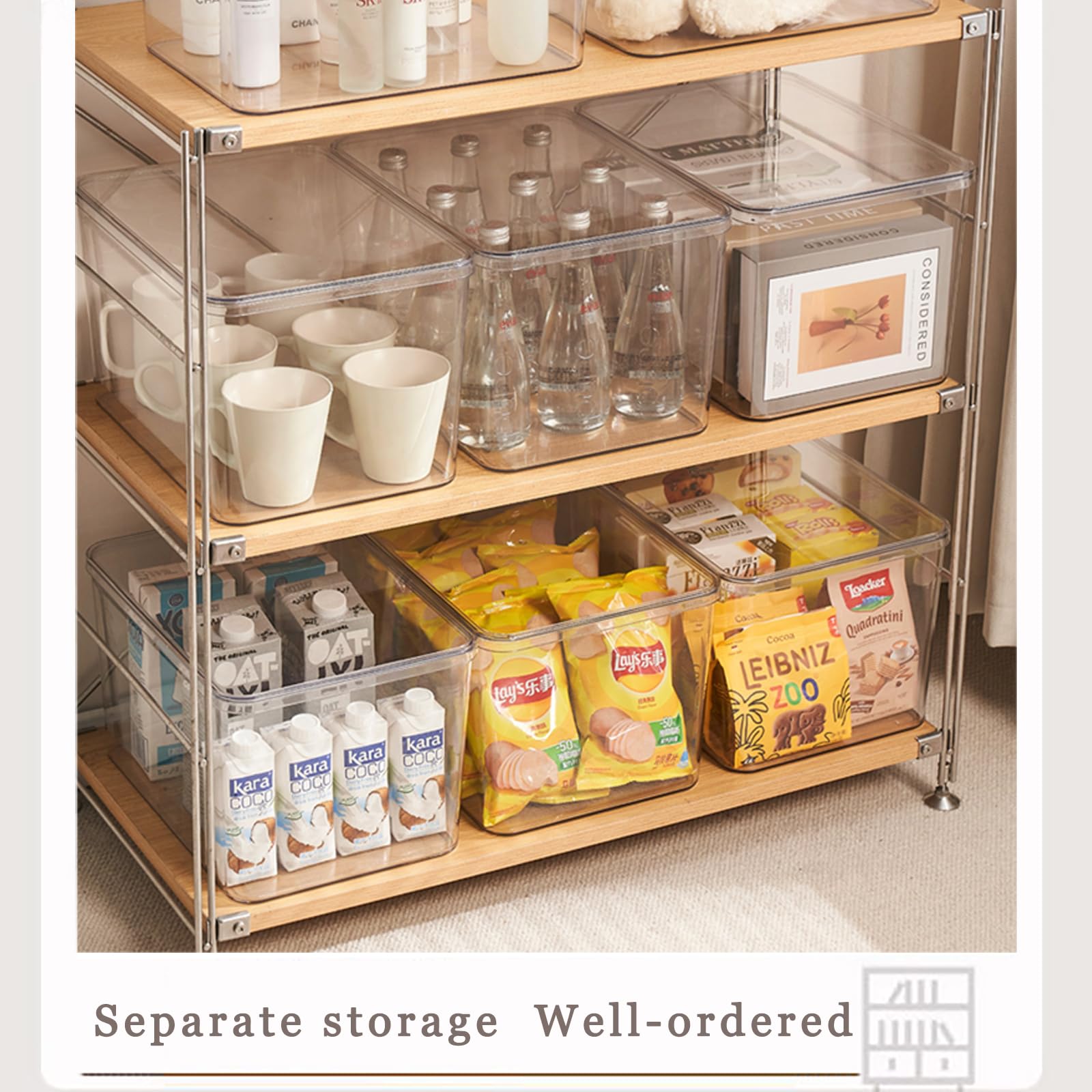 Clear plastic storage bins with LIDS (4 Count)