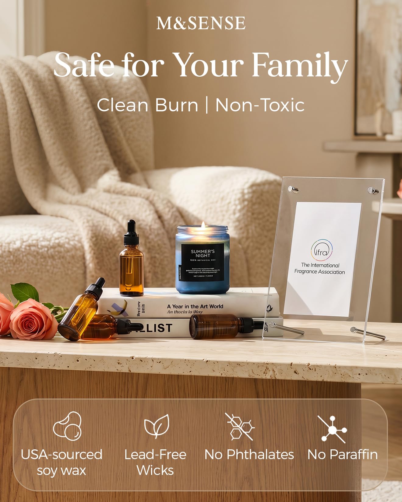 Summer's Night Scented Candles for Home (6 Ounce)