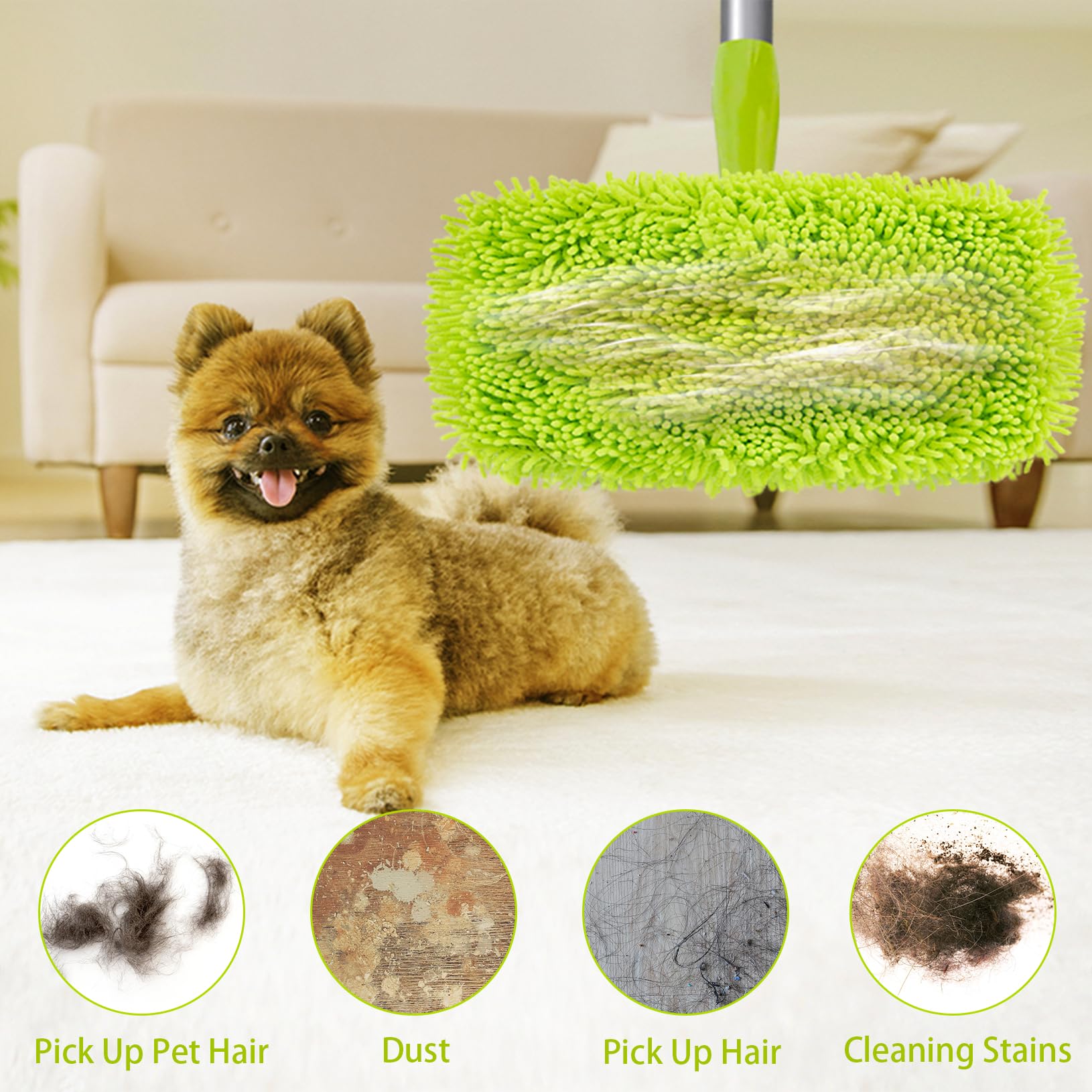 Reusable Dry Sweeping Cloths Microfiber Wet Mop Pads Compatible with Swiffer Sweeper Mop Replacement Sweeping Mopping pad Refills for Hardwood Surface Floor Cleaning (6 Count)