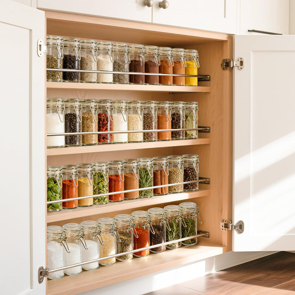 Small Glass Spice Jars with Airtight Lids 4 oz 6 Pack with Labels (6 Count)