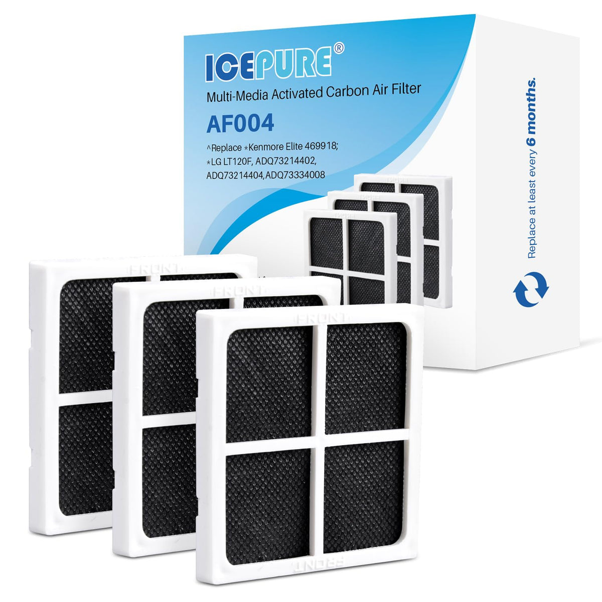 AF004 Replacement for LG LT120F Refrigerator Air Filter (3 Count)