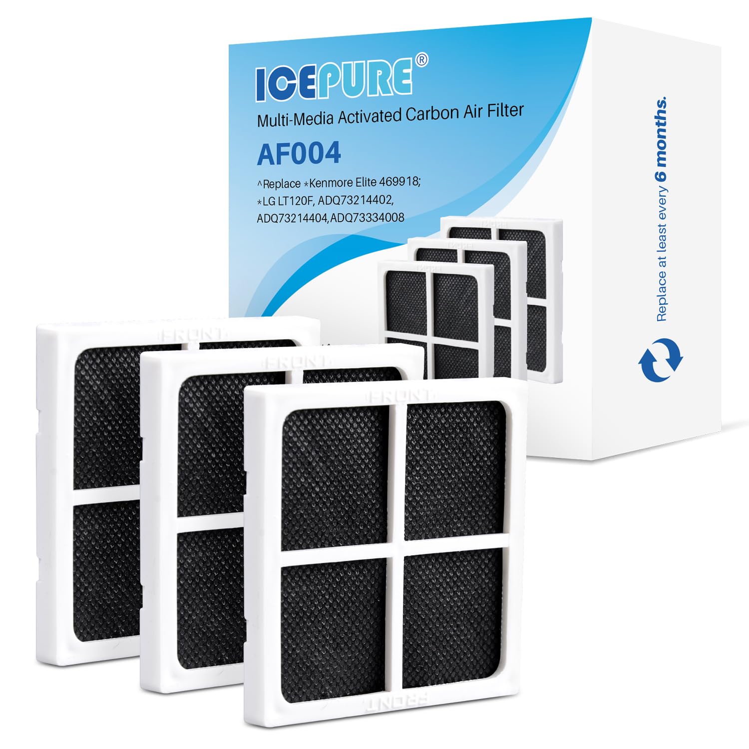 AF004 Replacement for LG LT120F Refrigerator Air Filter (3 Count)