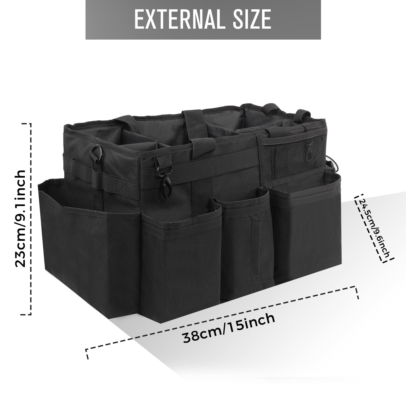 Wearable Cleaning Caddy Organizer with Handle & Shoulder Straps for Housekeepers
