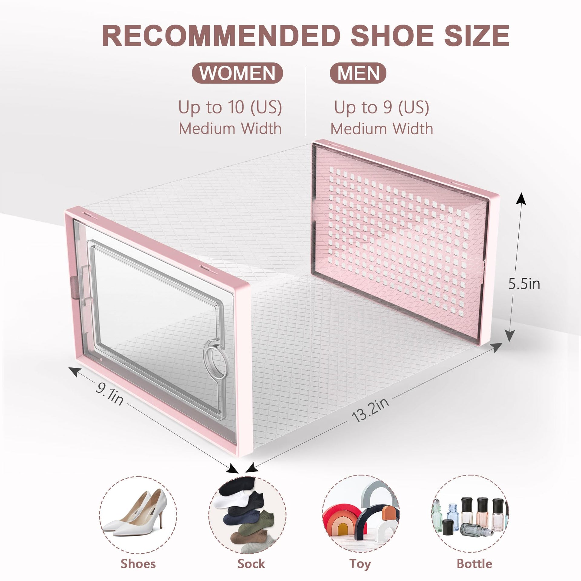 Shoe Organizers Storage Boxes for Closet (12 Count)