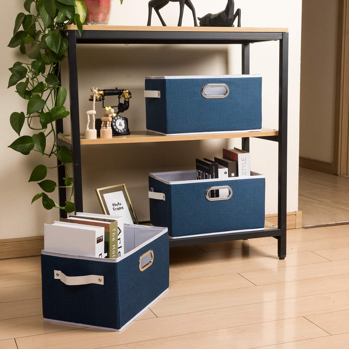 Large Collapsible Storage Baskets for Closet [3 (3 Count)