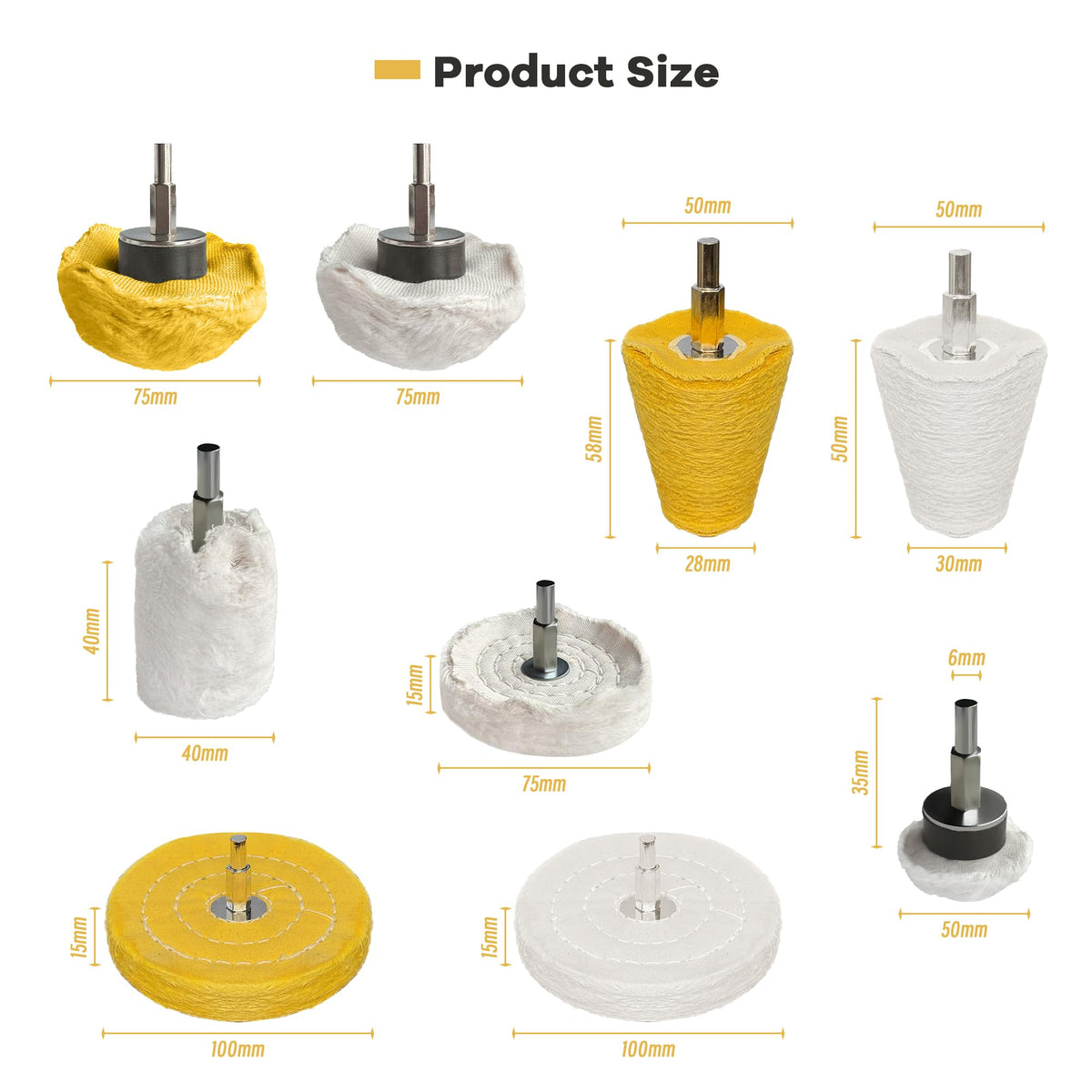 9PCS Buffing Wheels for Drill (9 Count)