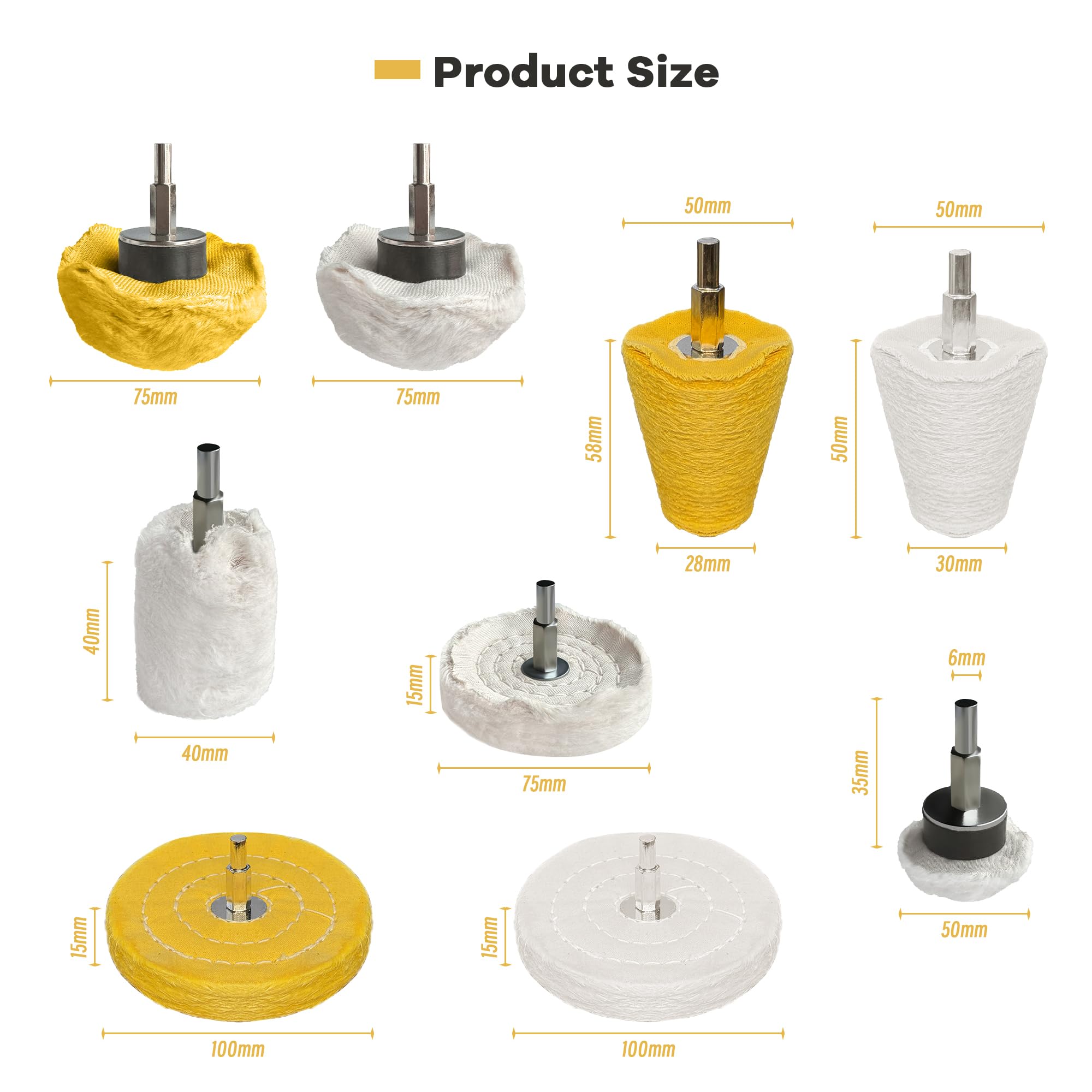 9PCS Buffing Wheels for Drill (9 Count)