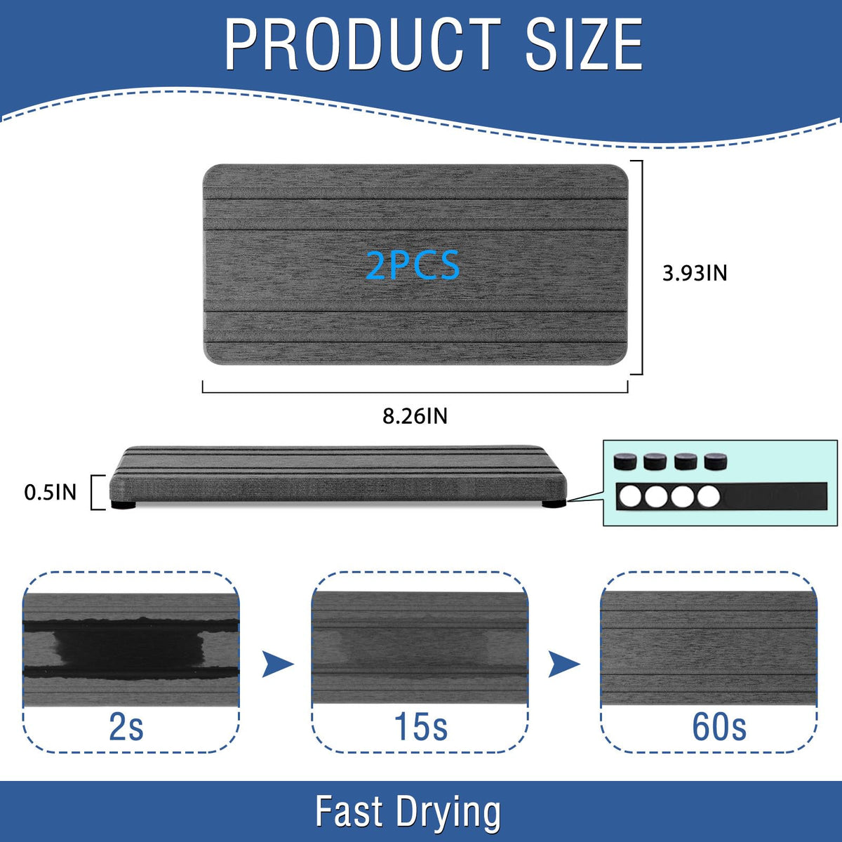 2PCS Water Absorbing Stone Tray (2 Count)