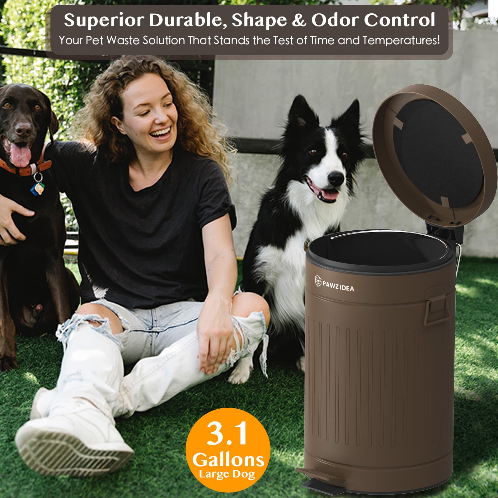 Dog Poop Trash Can Outside Odor Control