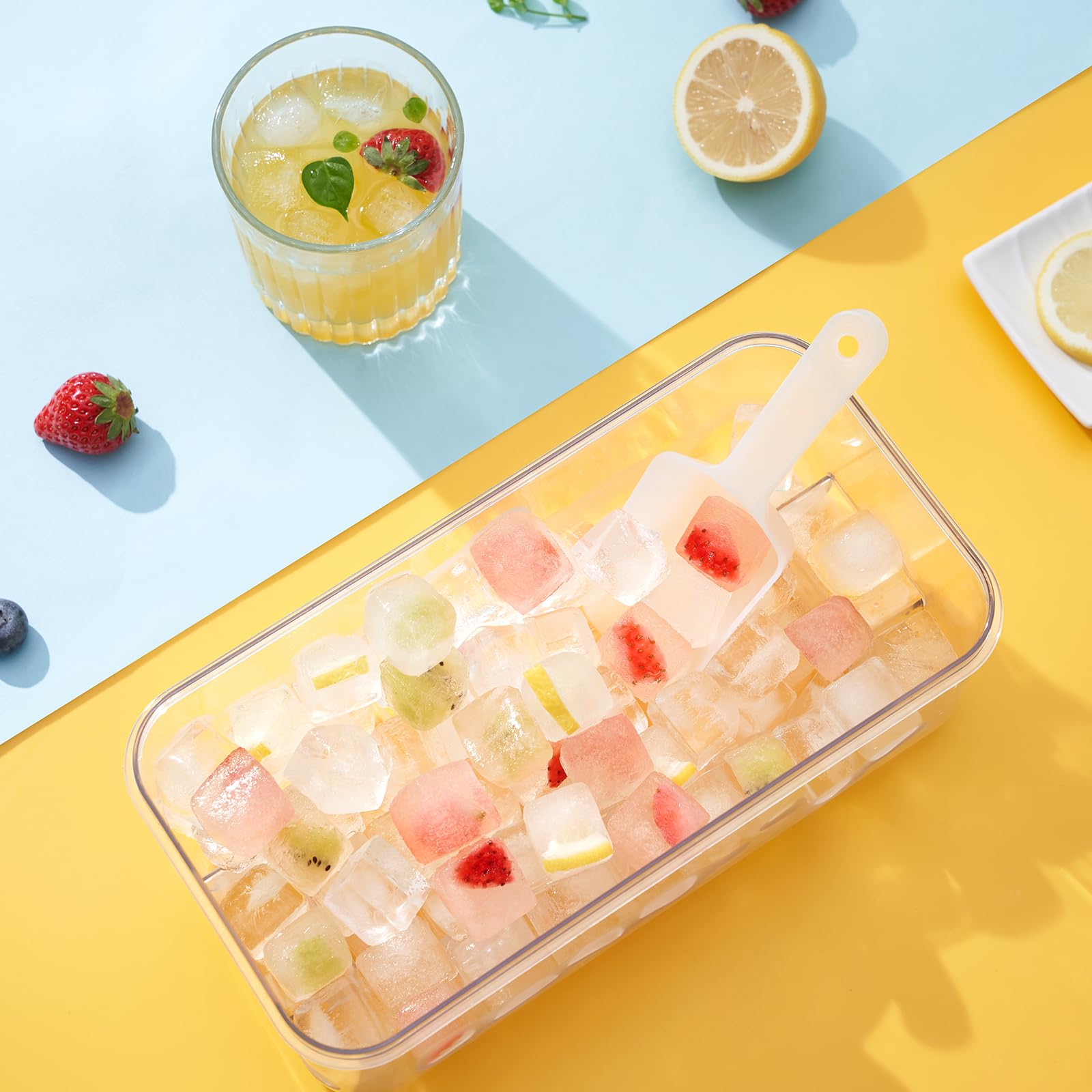 1" Ice Cube Tray with Lid and Bin