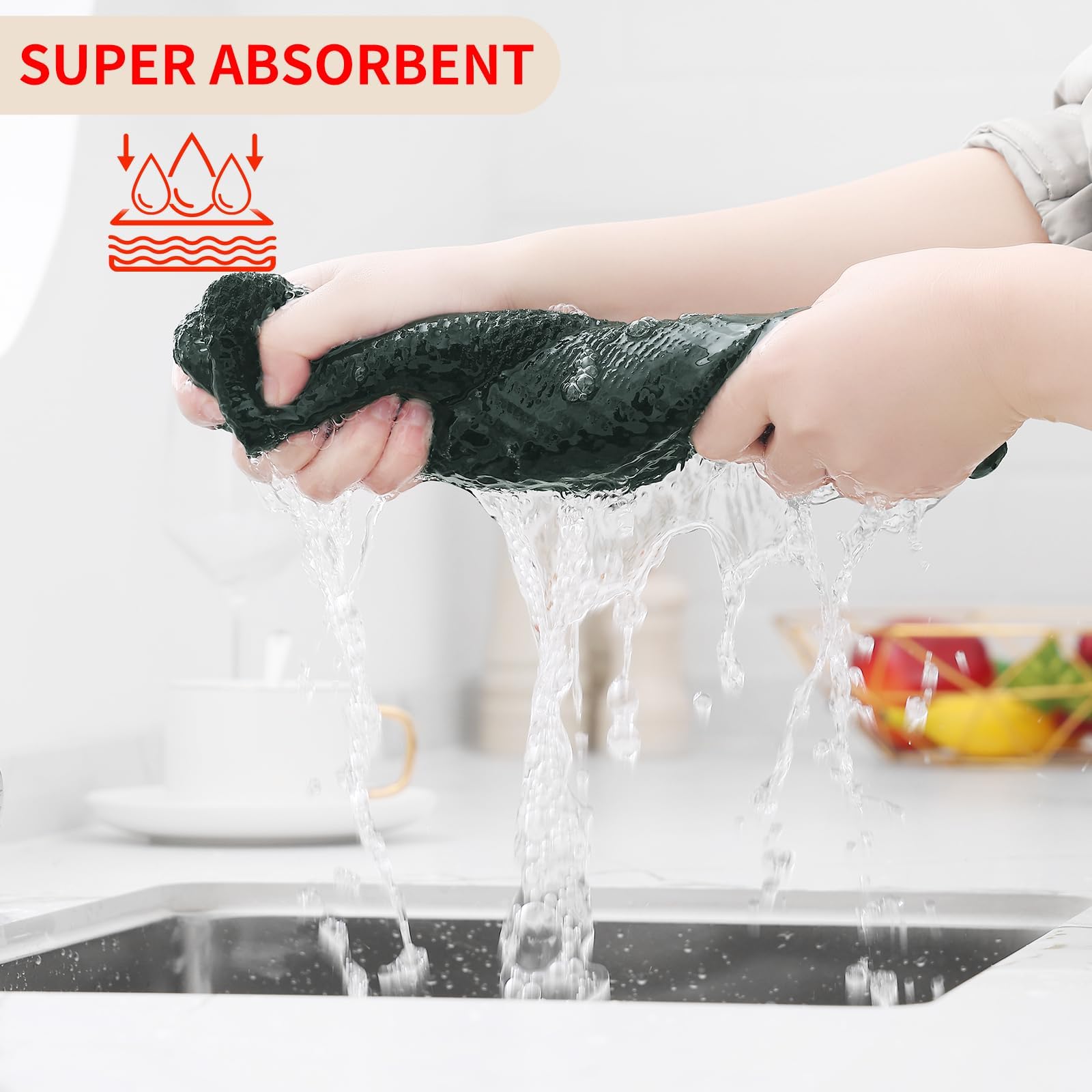 100% Cotton Waffle Weave Kitchen Dish Towels 24 (24 Count)