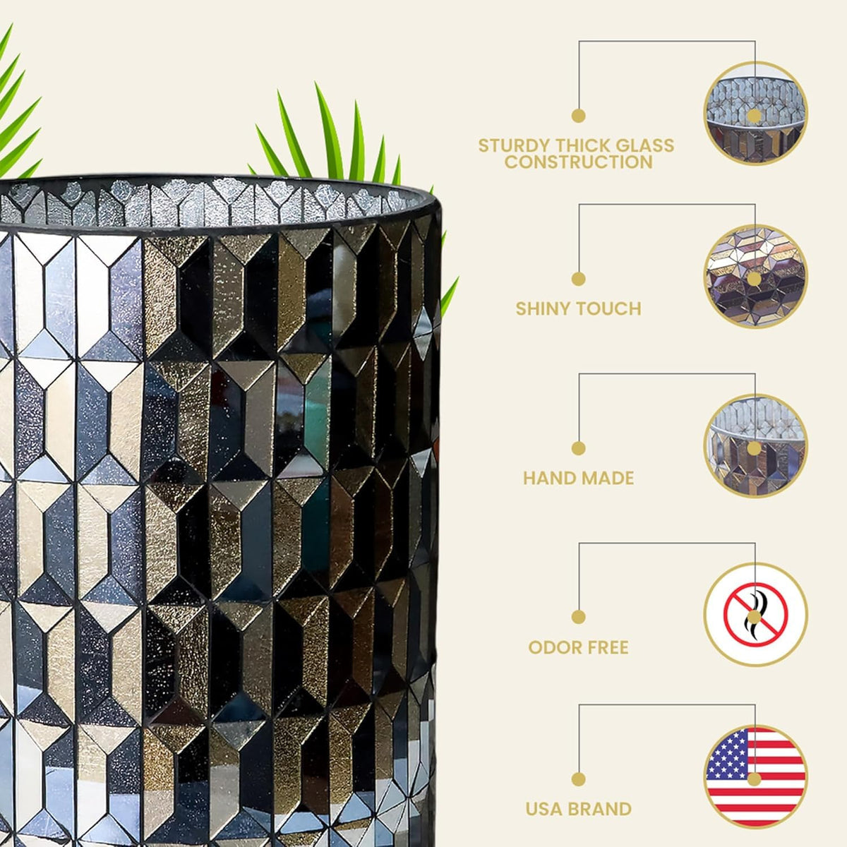 Black Gold Bathroom Trash Can