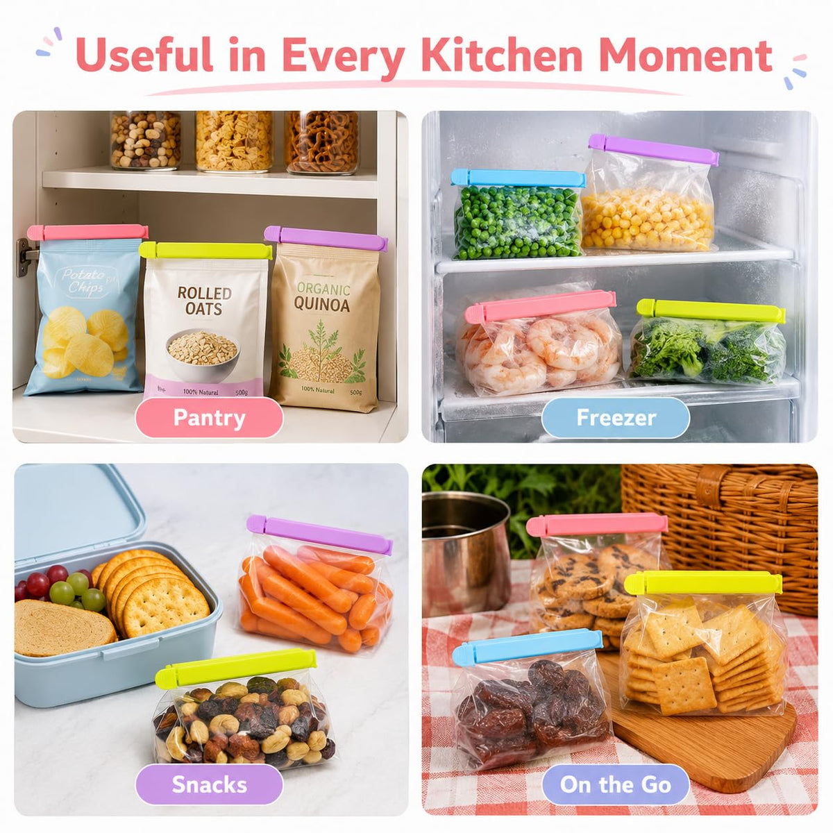 Tmflove 12 PCS Sealing Clips for Food and Snack Bag (12 Count)