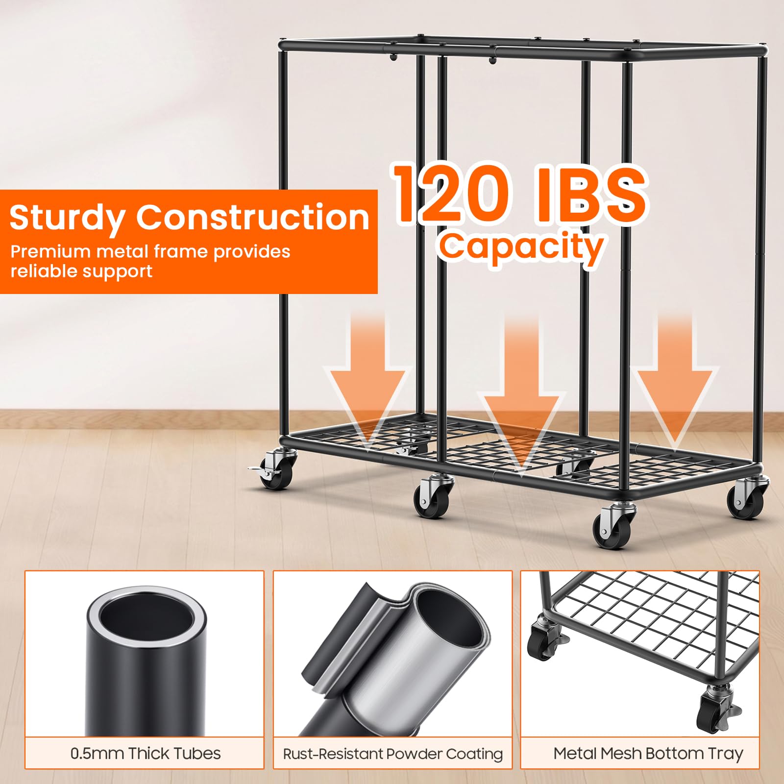 80 GAL Laundry Hamper with Lid & Wheels