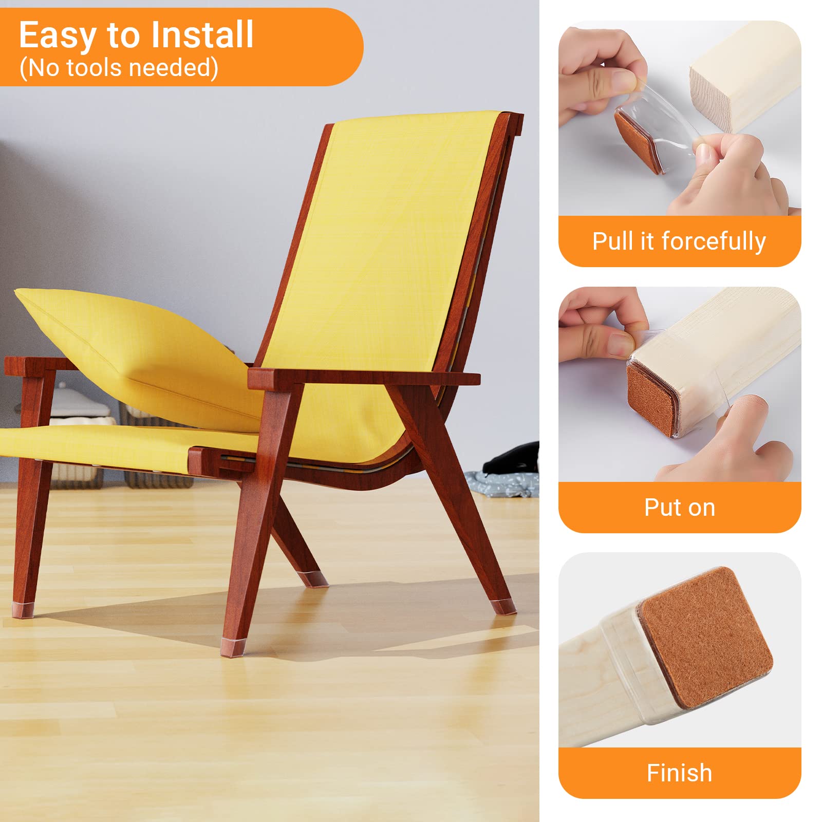 36 Pcs Square Chair Leg Floor Protectors (36 Count)