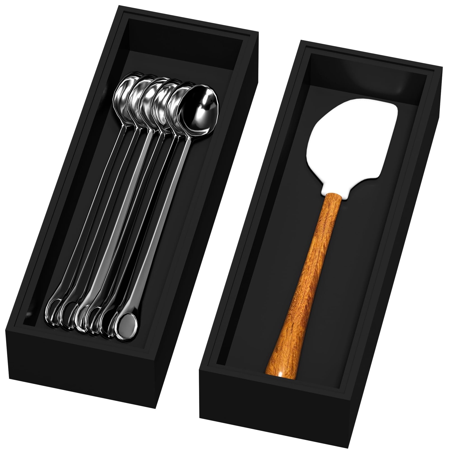 Bamboo Drawer Organizer for Kitchen Utensils (2 Count)