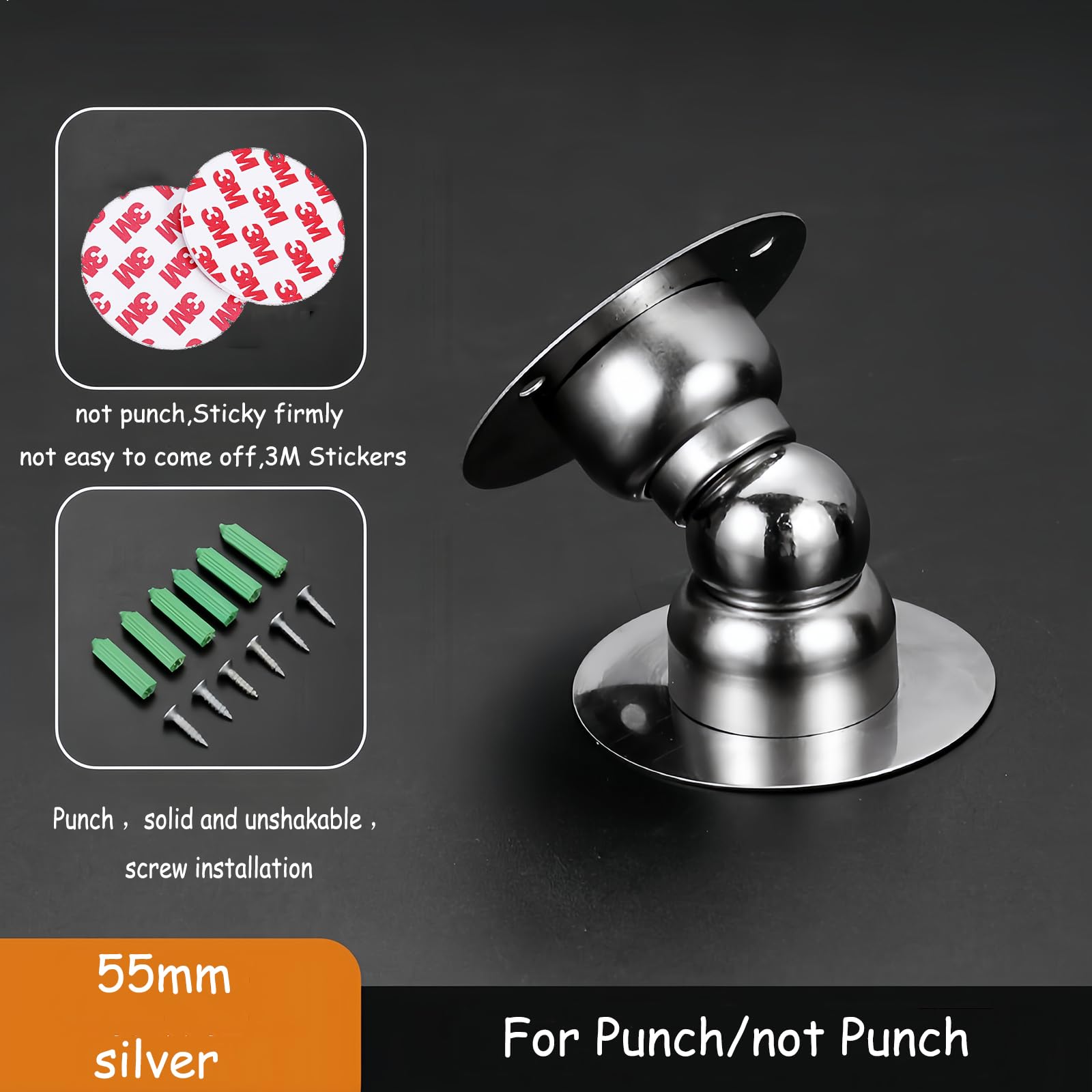 Door Stopper 2 Packs Mini Magnetic Door Stop for Heavy Duty Door (2 Count)