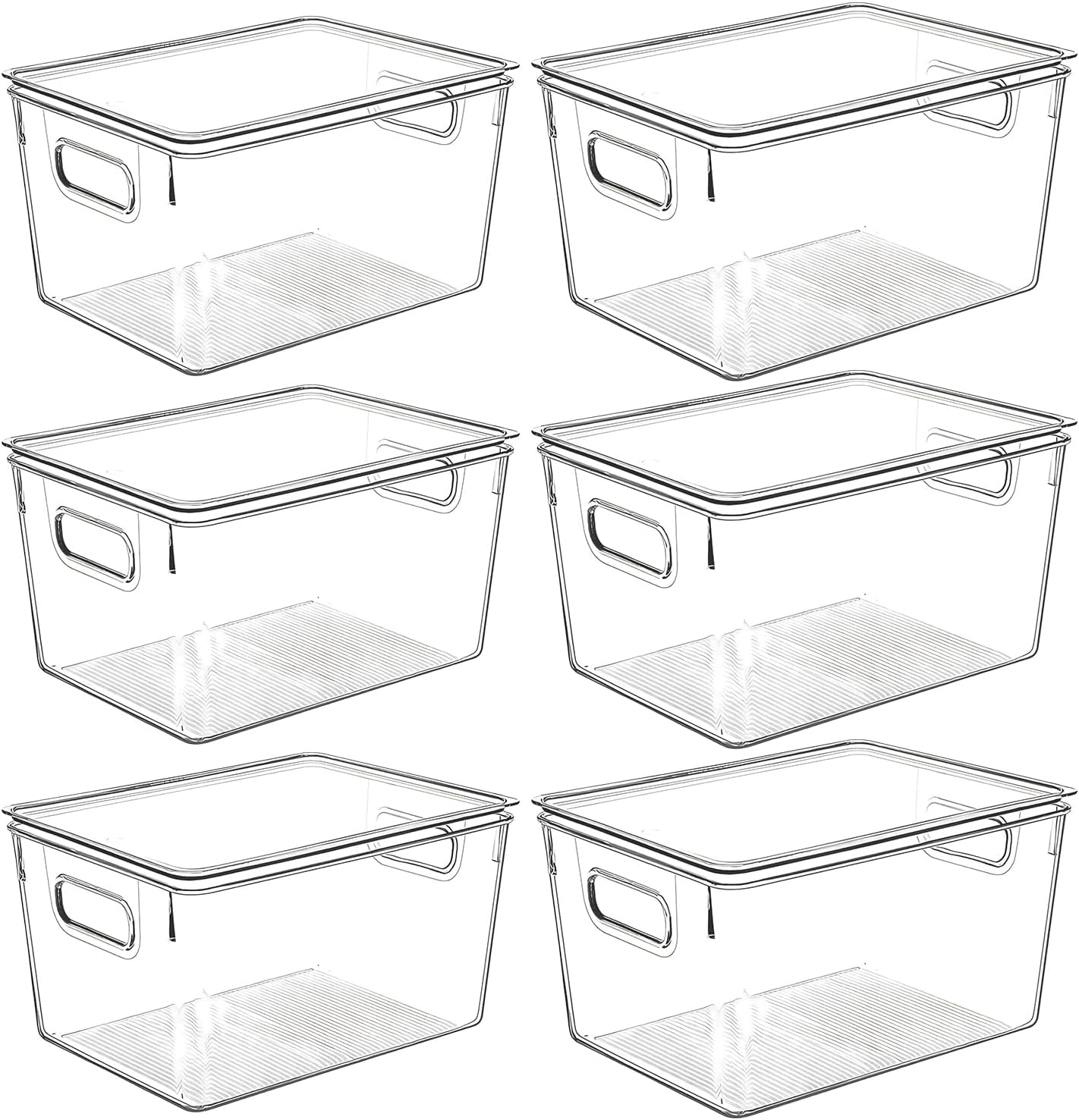 Clear Plastic Storage Bins with Lids (6 Count)
