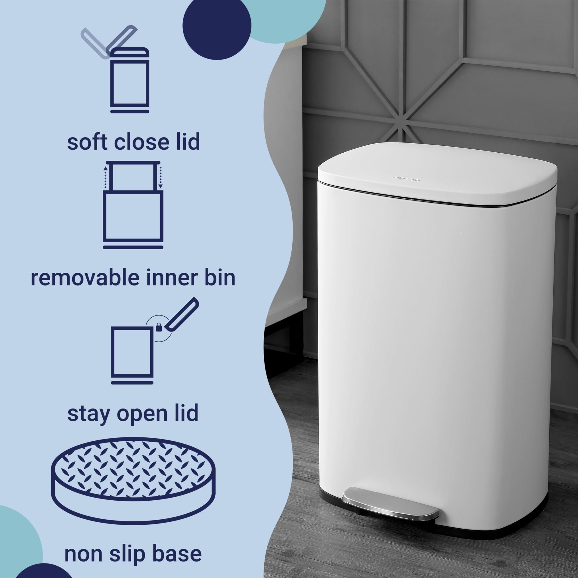 Connor 2 Piece Stainless Steel Trash Can