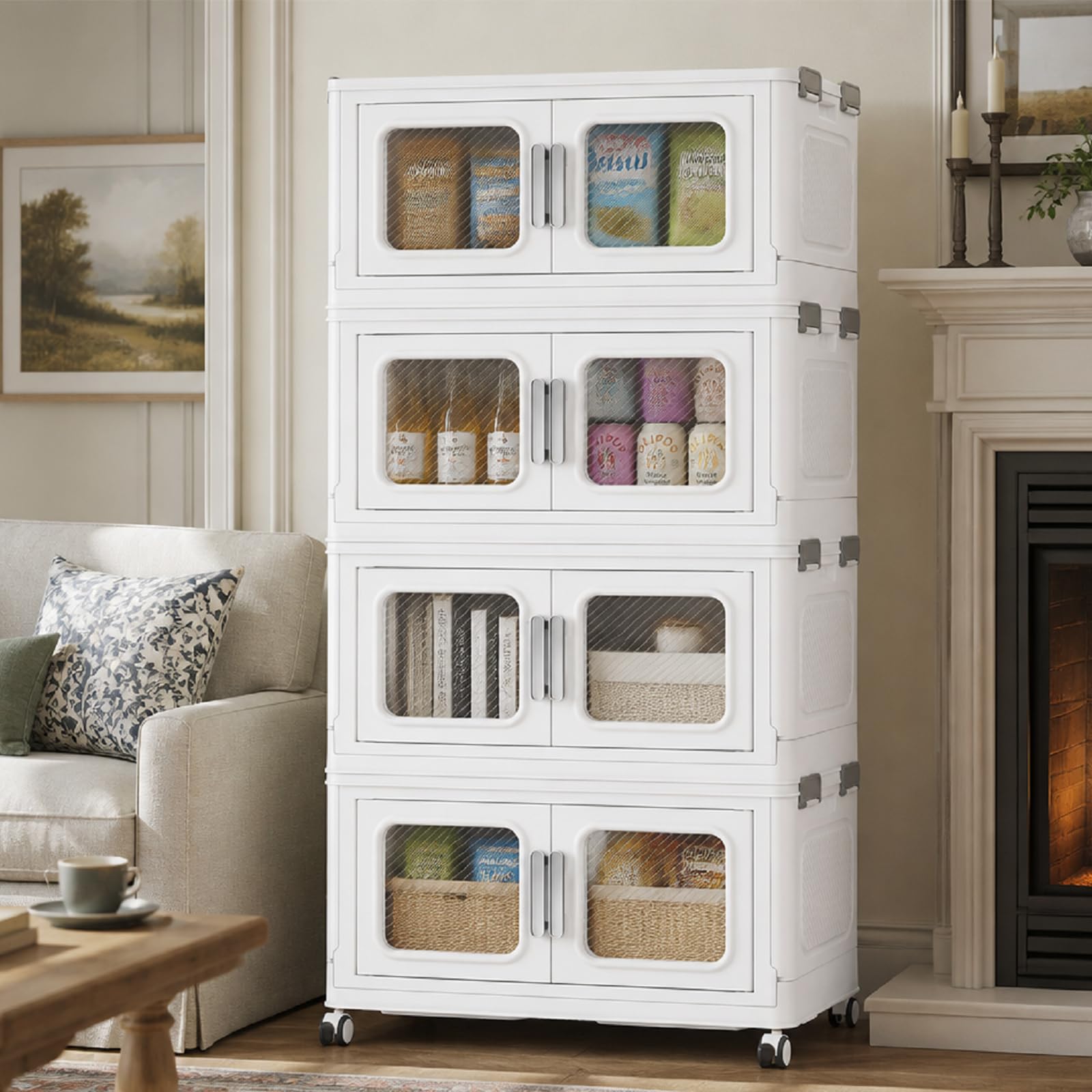 200 Qt Extra Large Stackable Storage Bin with Lids (4 Count)