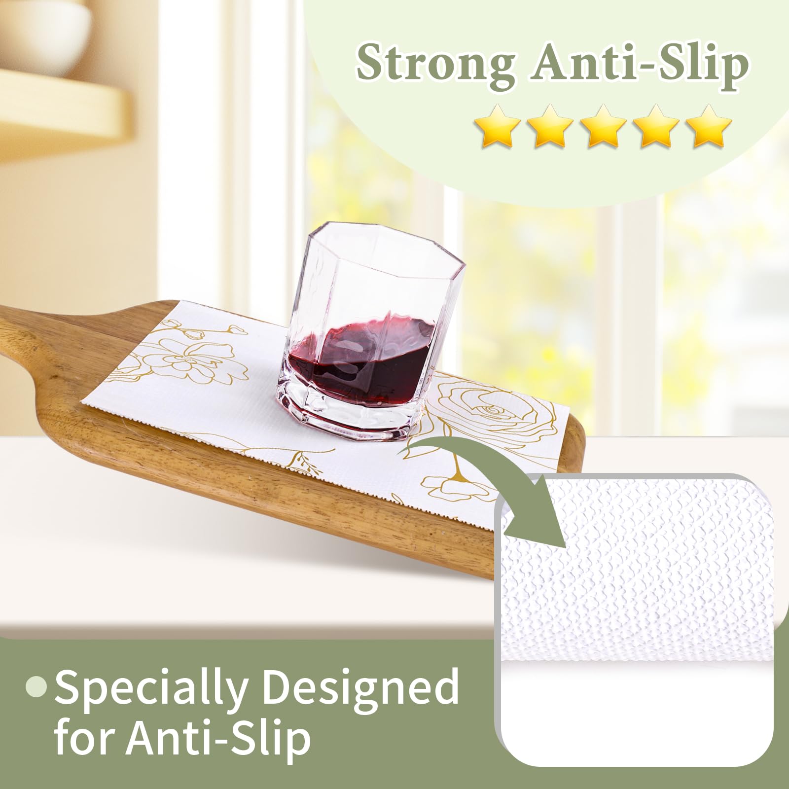 Shelf Liners for Kitchen Cabinets 23.6in x 20FT Non Adhesive Drawer Liner (20 Sq Ft)