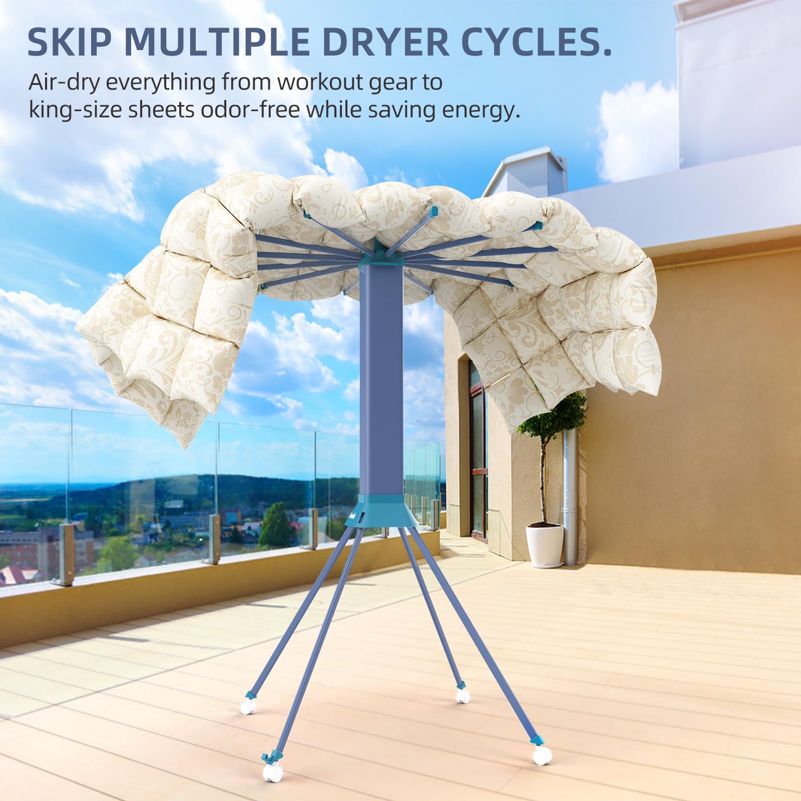 Clothes Drying Rack Foldable & Collapsible Drying Racks with 4