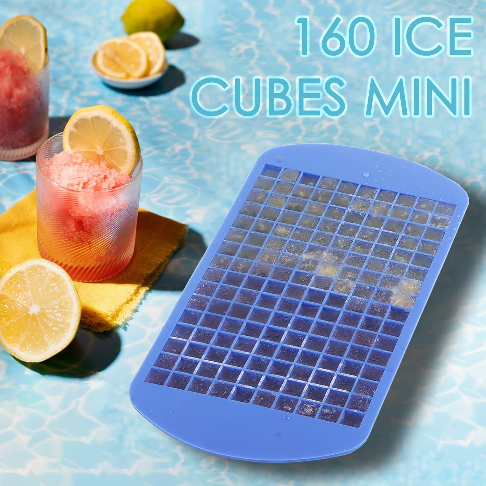 Silicone Mini Ice Cube Trays 2 Pack (3.2 Ounce)