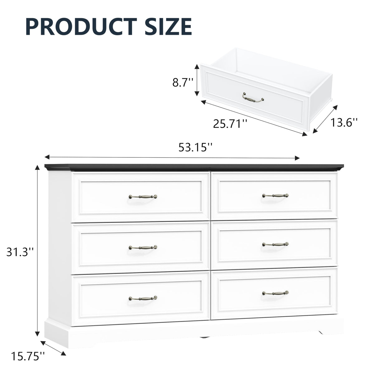 6 Drawer Dresser for Bedroom