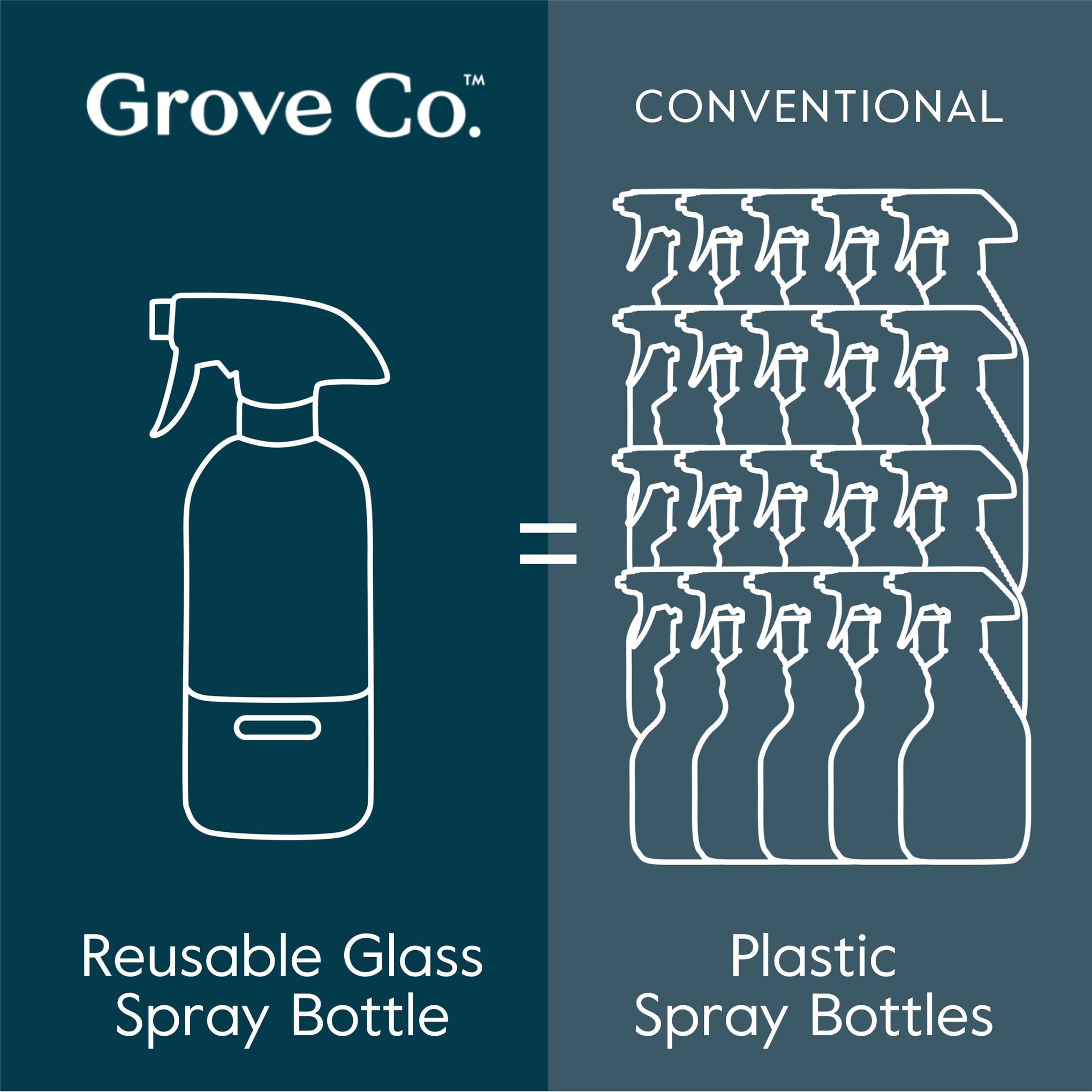 Refillable Glass Spray Bottles for Cleaning (16 Ounce)
