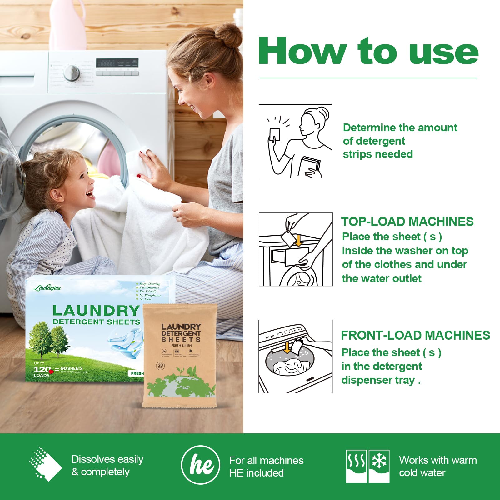 Laundry Detergent Sheet (60 Count)