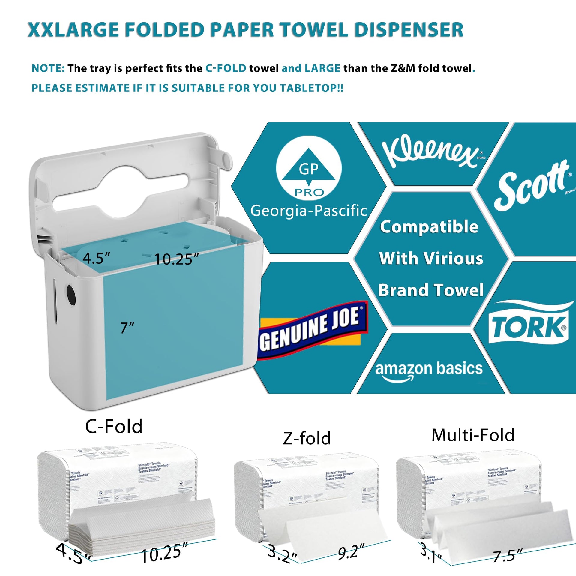 Folded Paper Towel Dispenser Countertop
