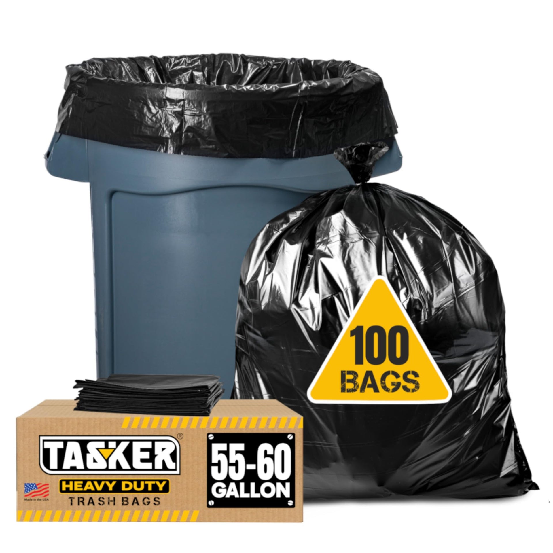 55 60 Gallon Trash Bags Heavy Duty (100 Count)