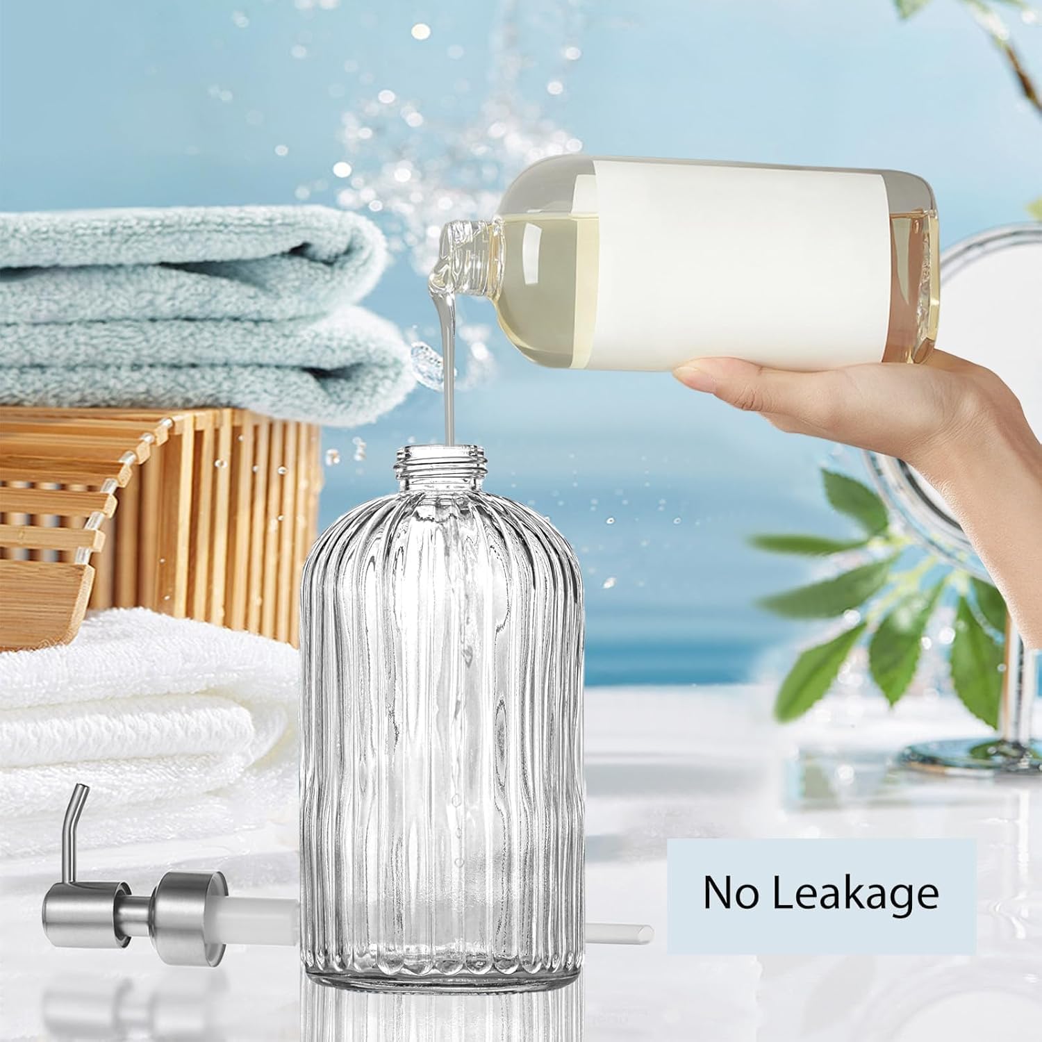 14Oz Clear Soap Dispenser Bathroom (2 Count)