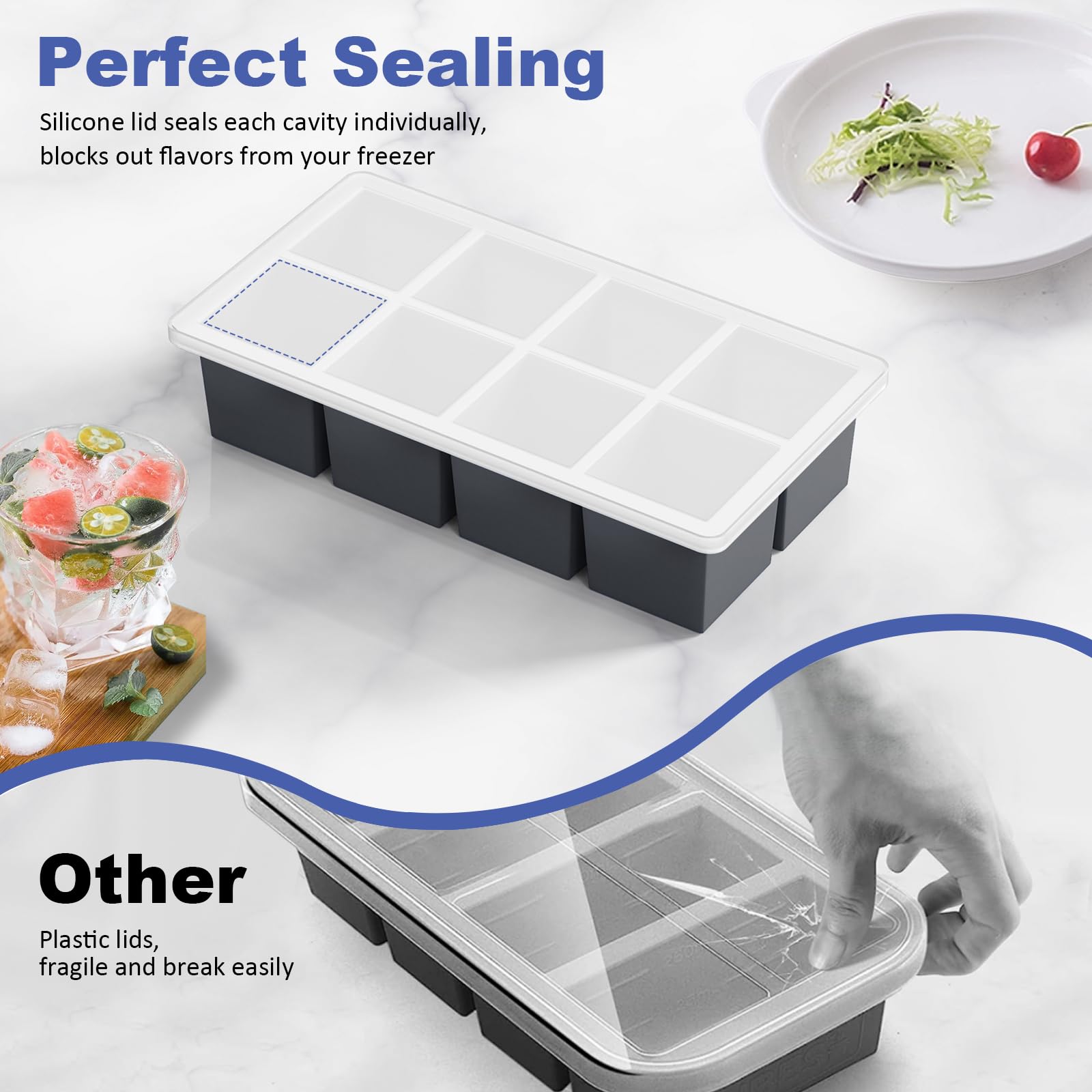 Large Ice Cube Trays for Whiskey