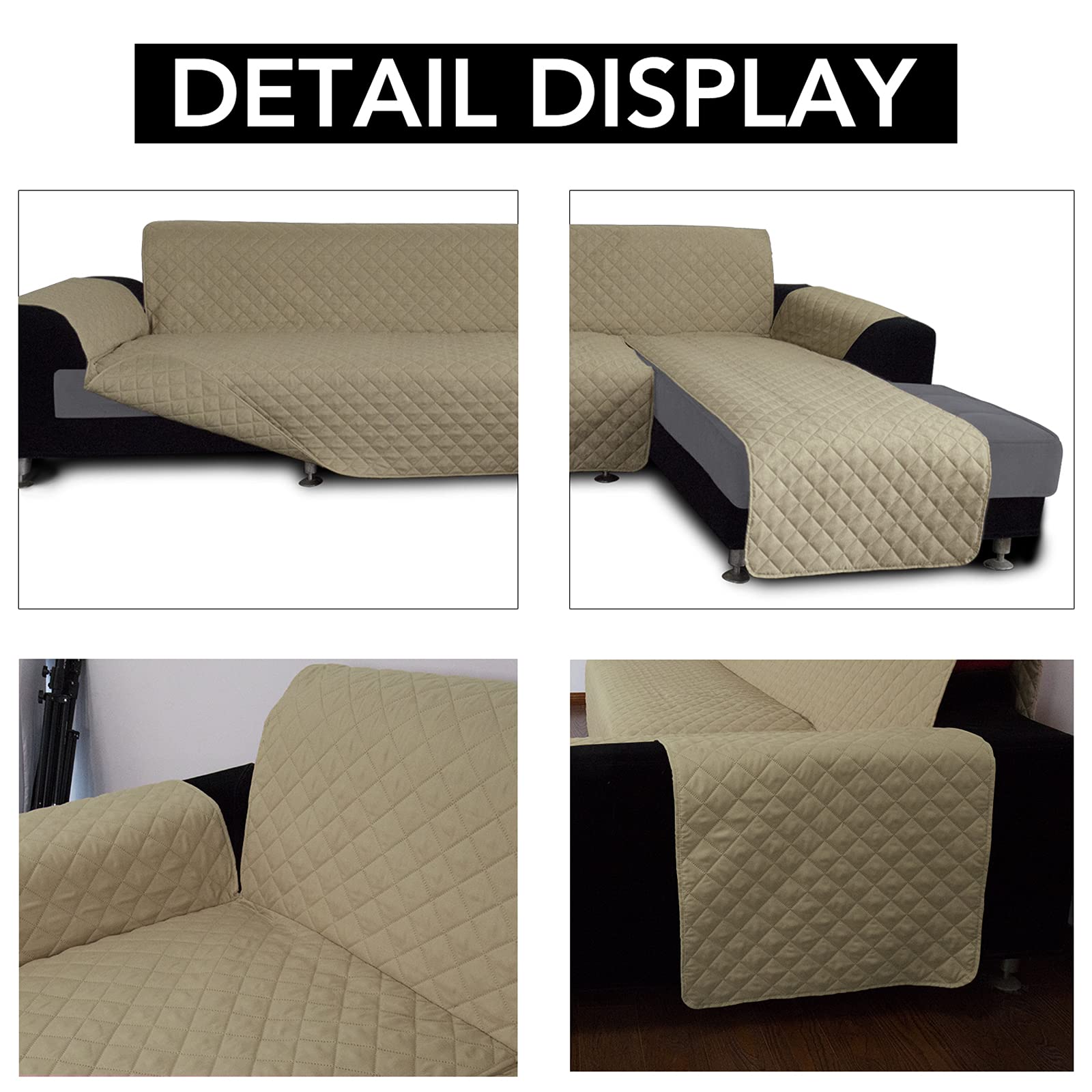 Reversible L Shape Sectional Couch Cover
