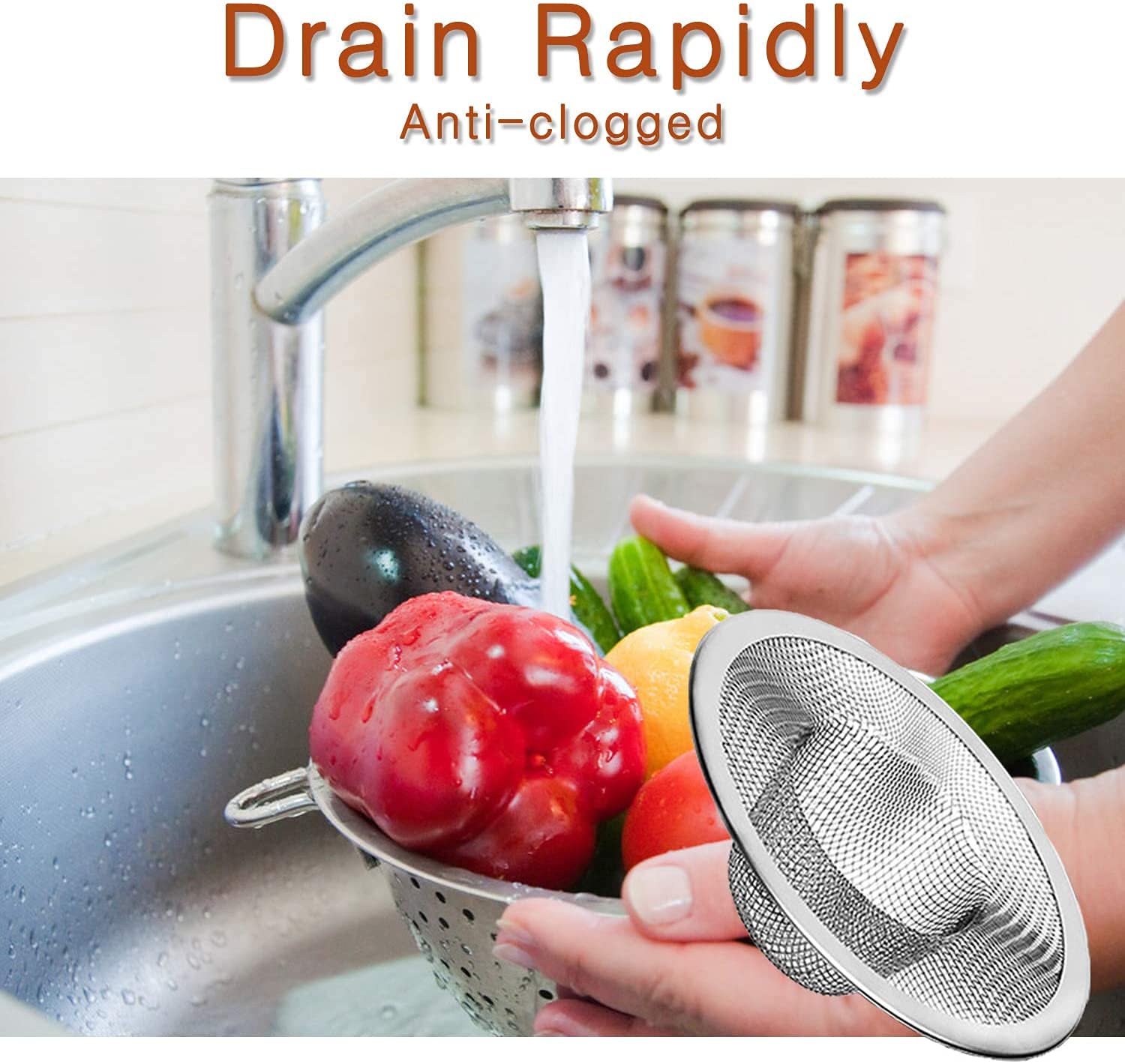 Heavy Duty Stainless Steel Slop Basket Filter Trap Mesh Metal Sink Strainer Perfect for Kitchen Sink (100 Count)