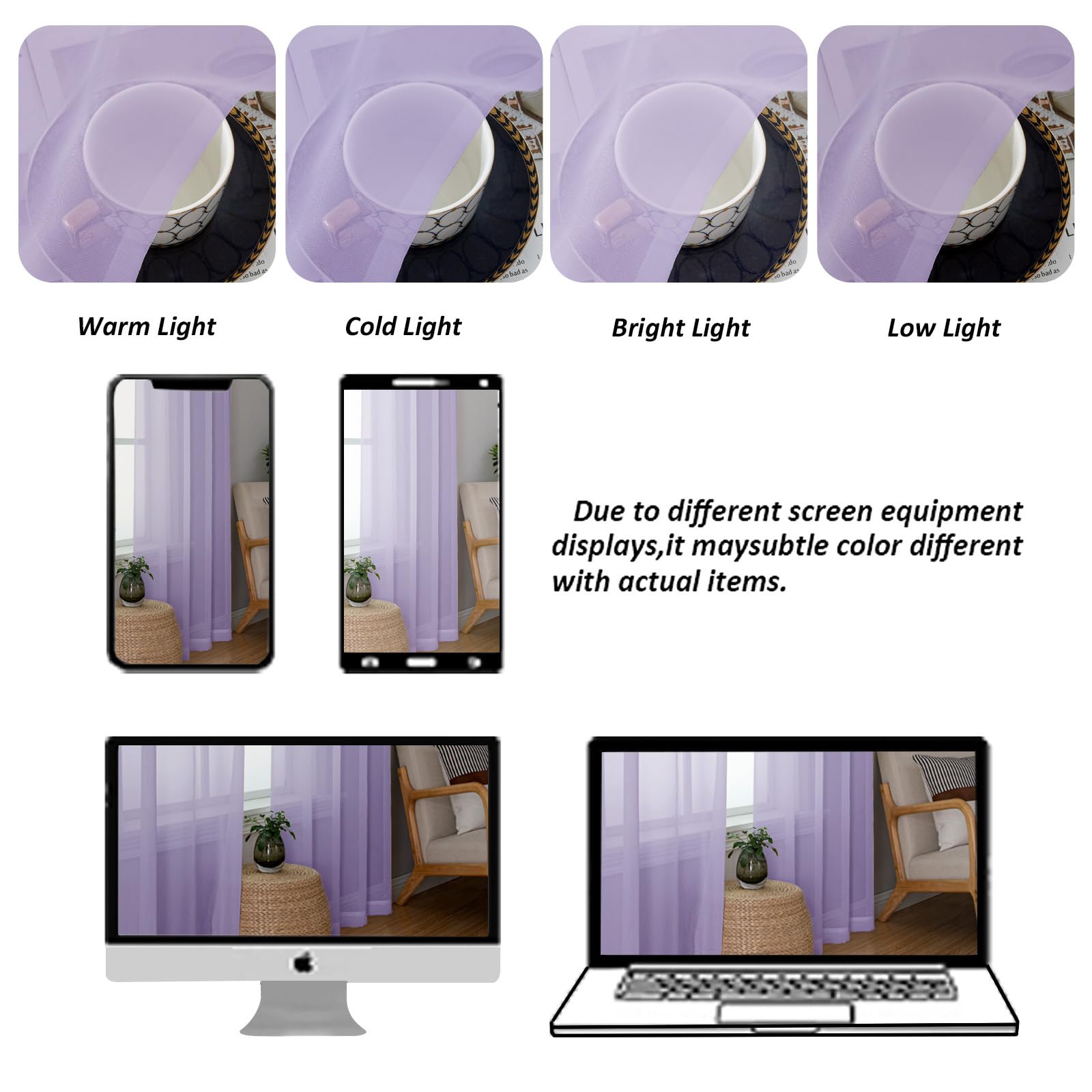 Lilac Sheer Valances for Windows (2 Count)
