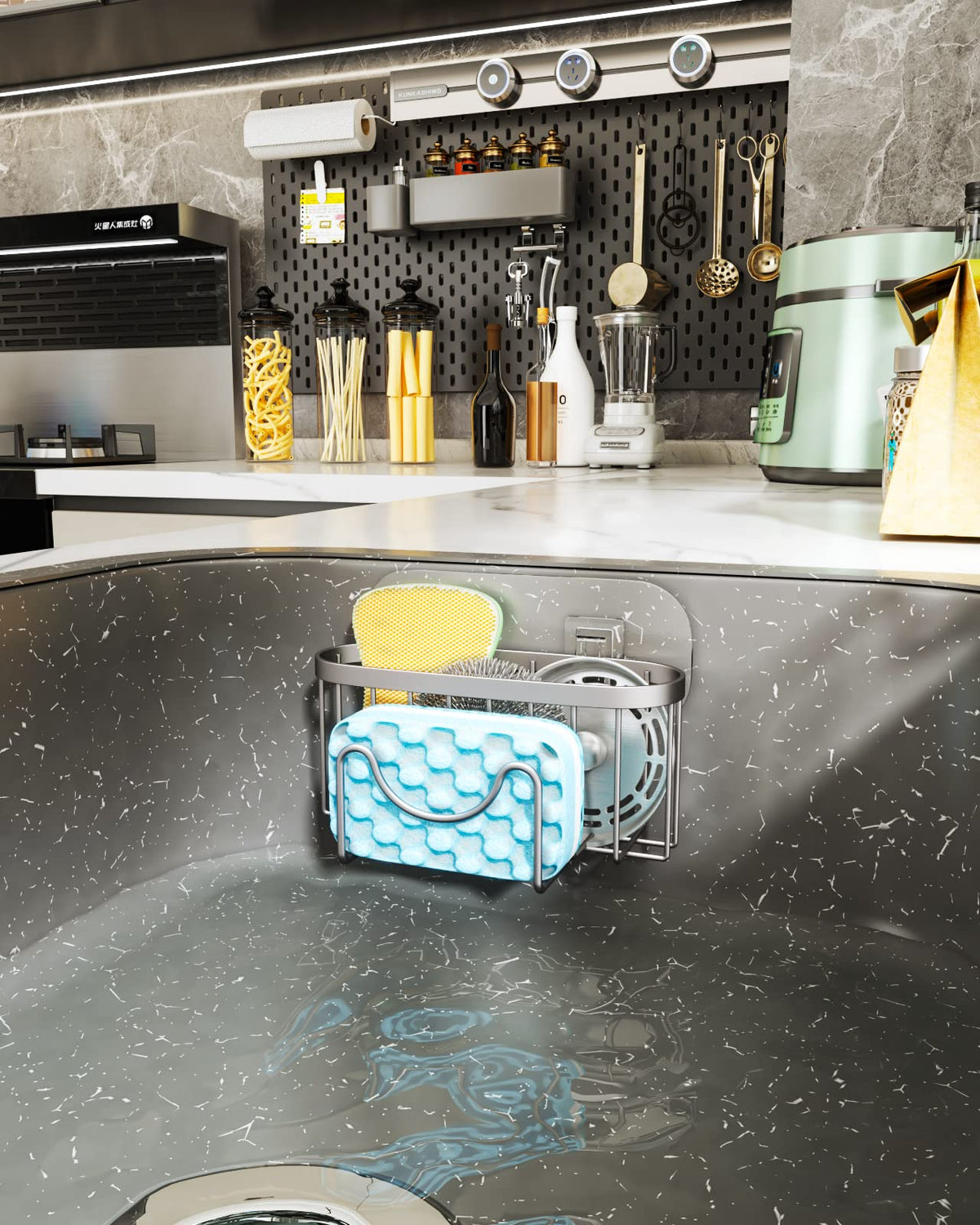 Multifunctional Kitchen Sponge Holder with Unique M
