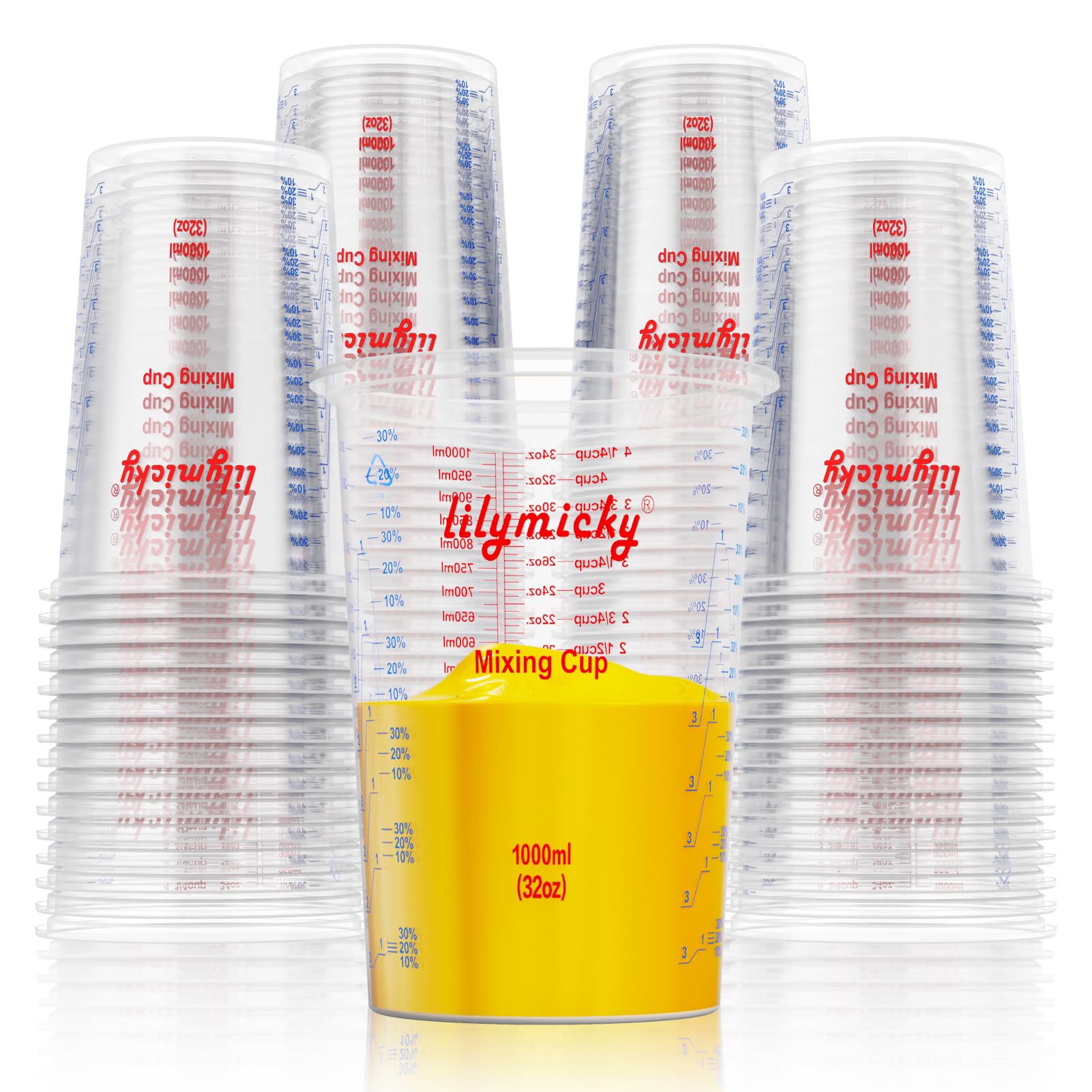 50 Pack Plastic Mixing Cups (50 Count)