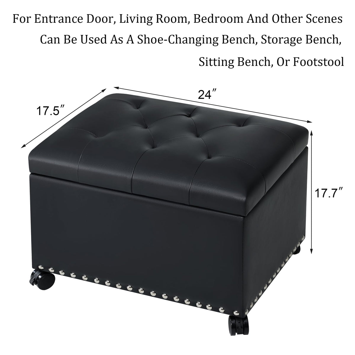 Leather Storage Ottoman