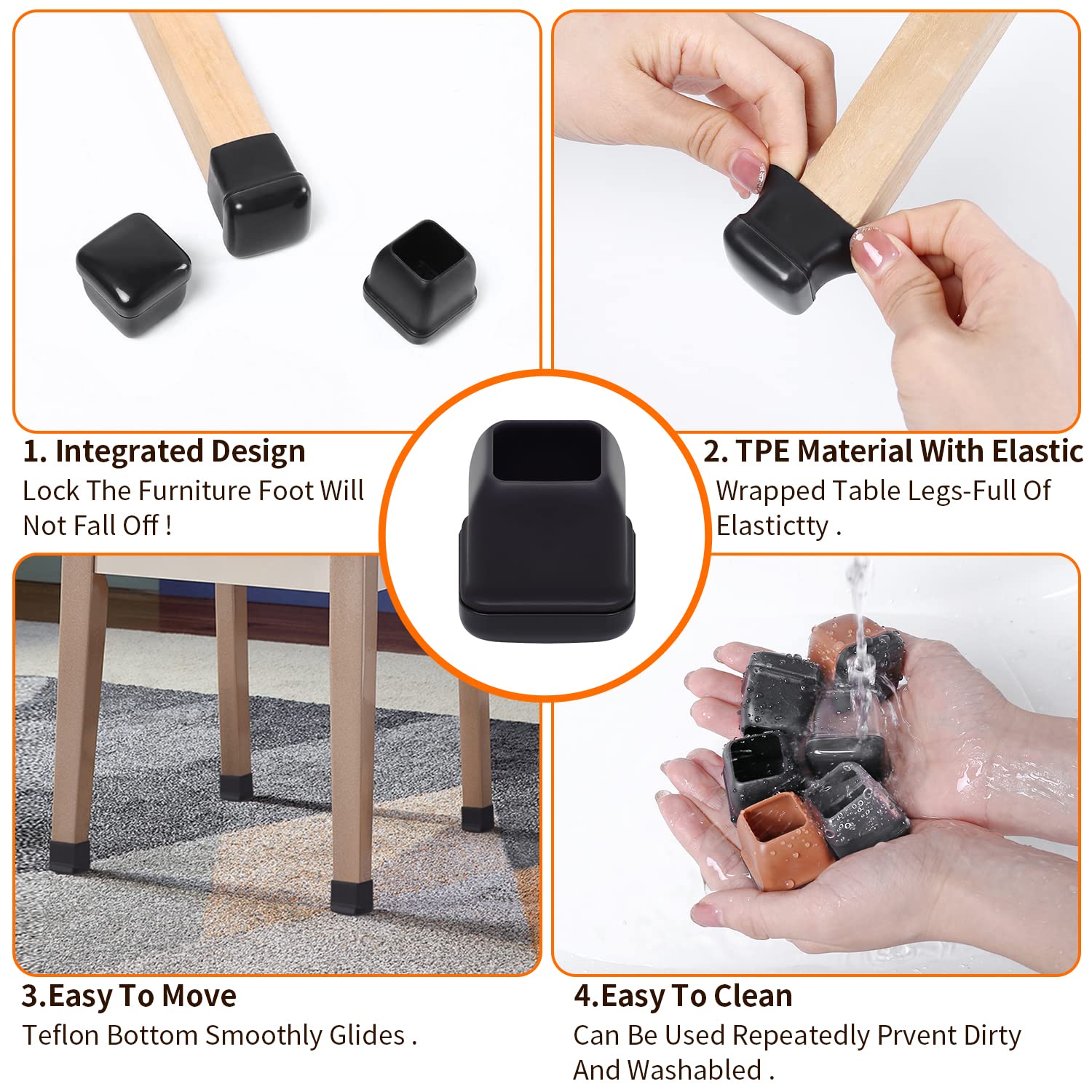24 Pcs Chair Sliders for Carpet (24 Count)