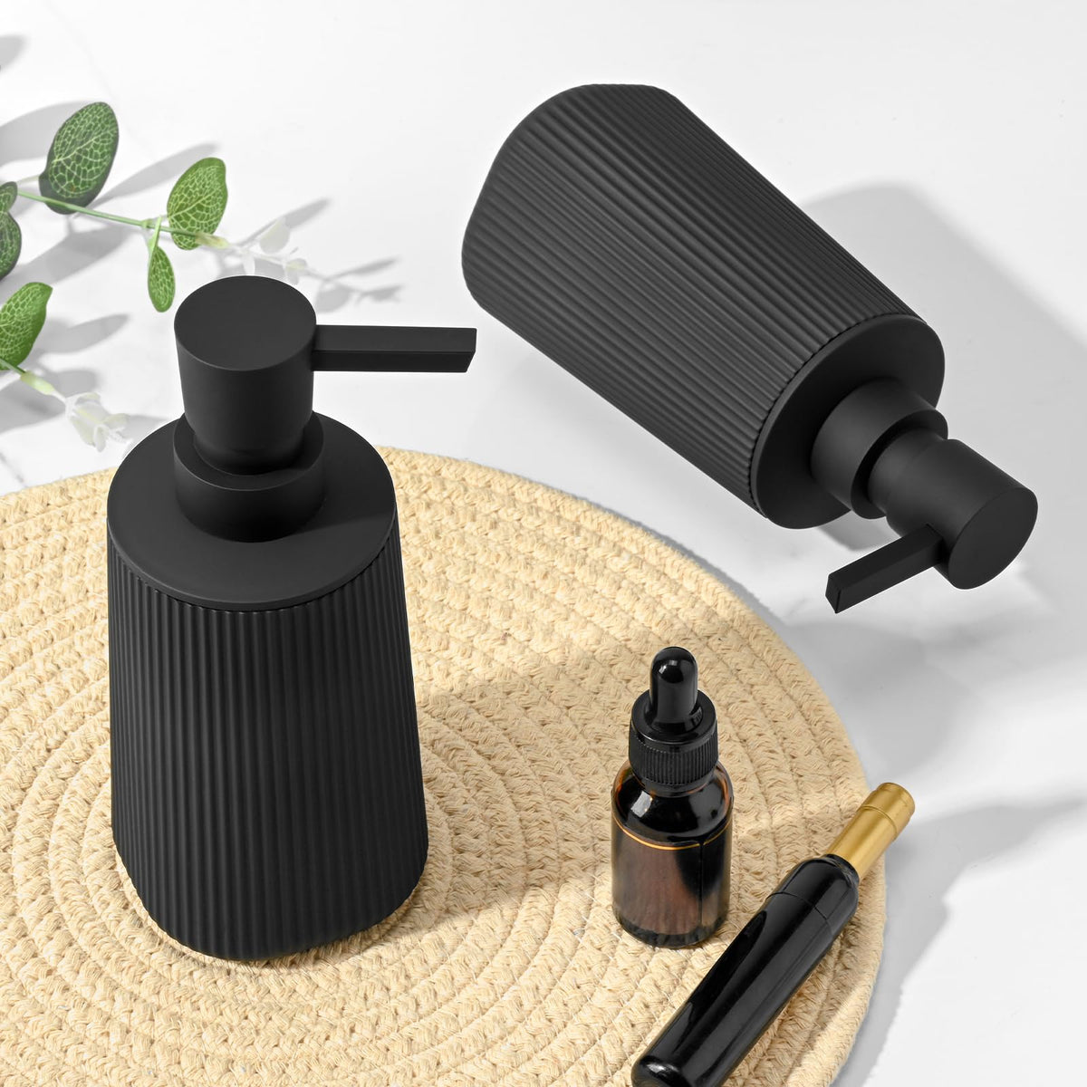 Black 2 Pack Hand Soap Dispensers Set (2 Count)