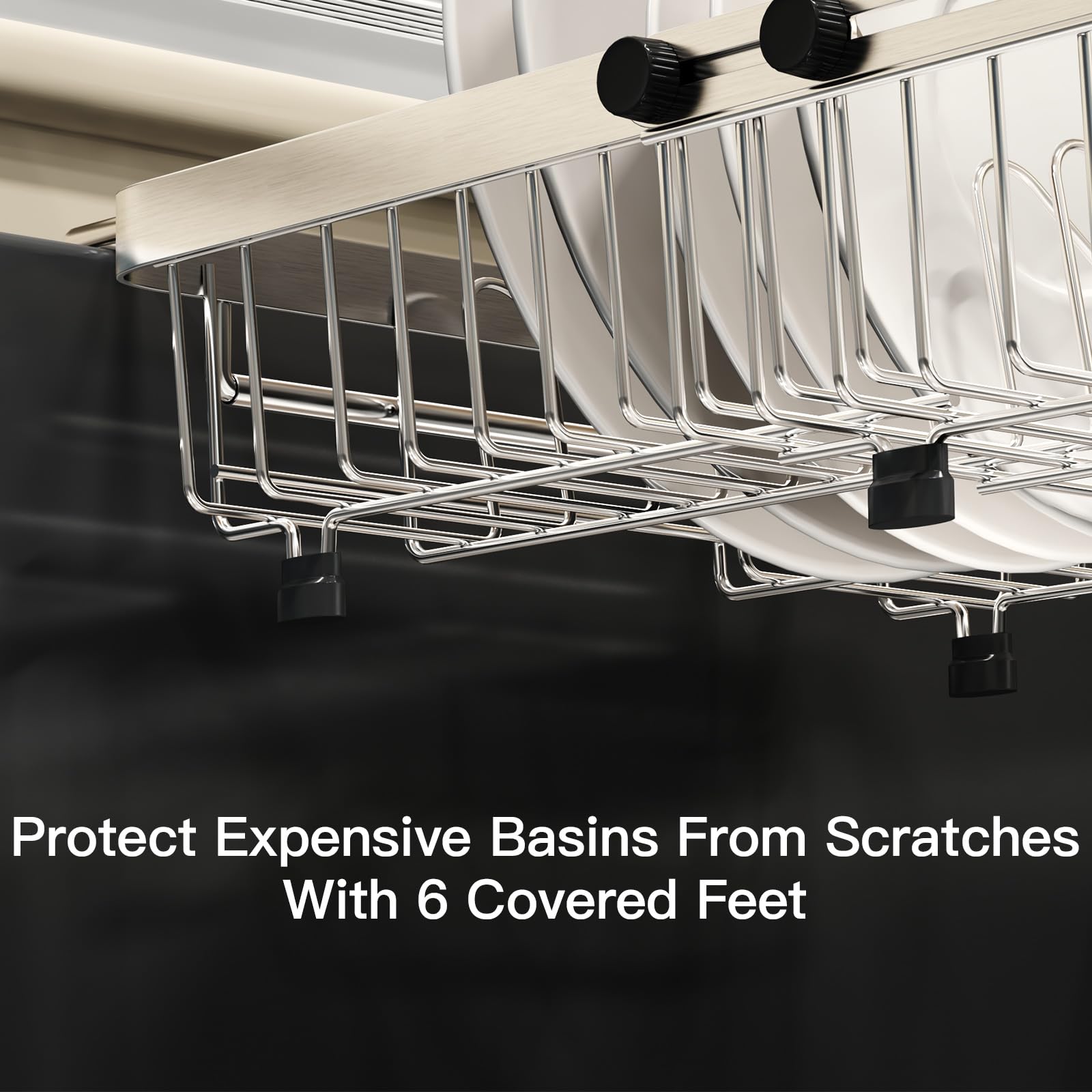 Dish Drying Rack Over The Sink with Utensil Holder