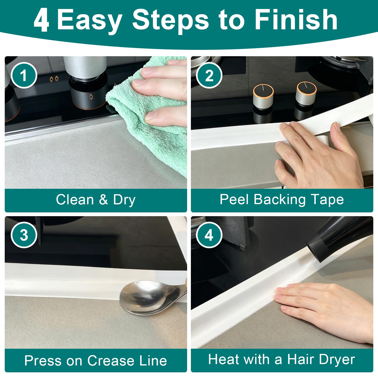 White 1.5"x10.5ft Self Adhesive Caulk Strip for Toilet