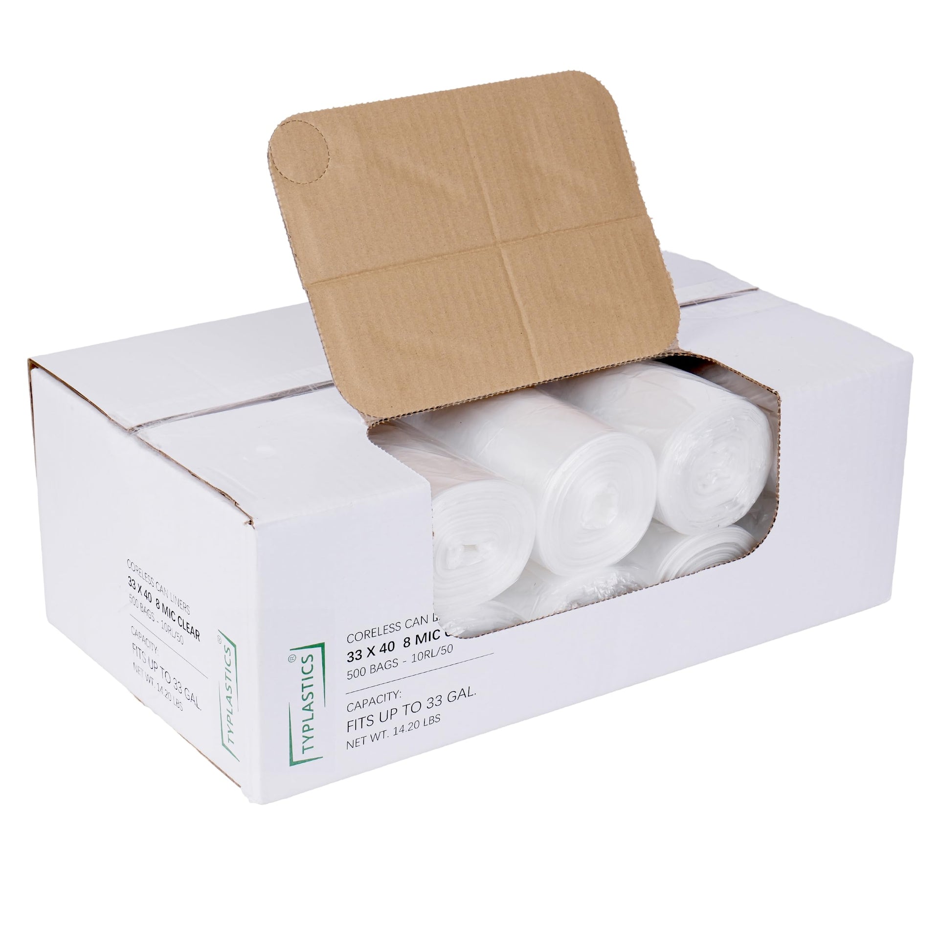 33 Gallon Clear Trash Can Liners (500 Count)