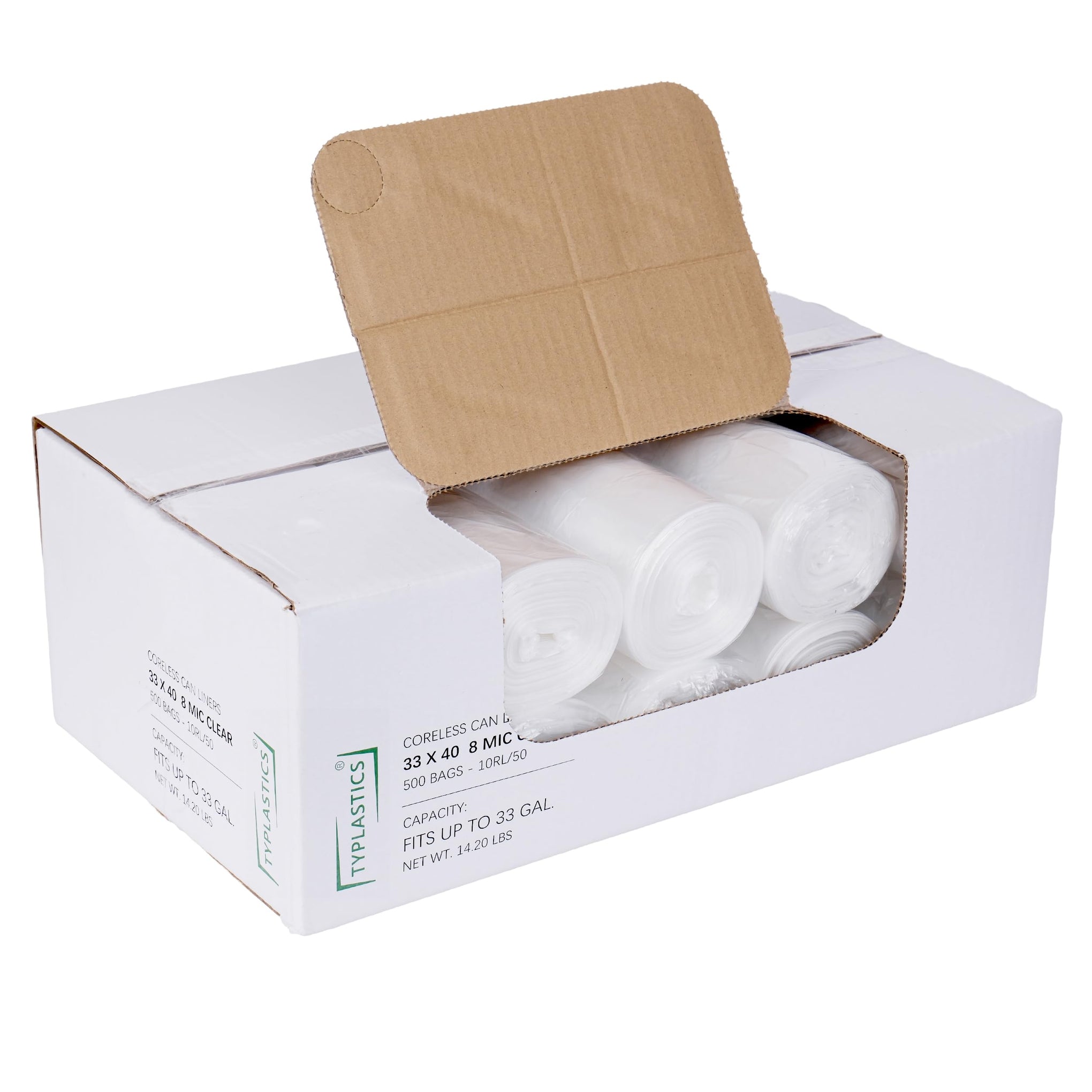 33 Gallon Clear Trash Can Liners (500 Count)