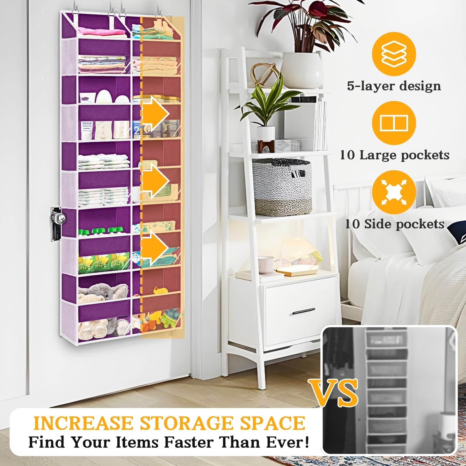 Over The Door Organizer 5 Tiers