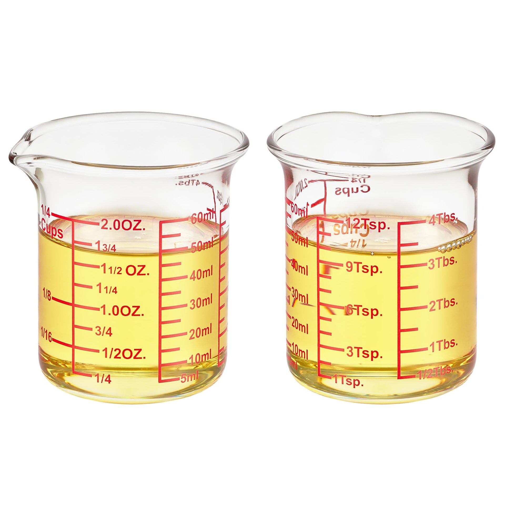 2 oz Glass Measuring Cups with V (2 Count)
